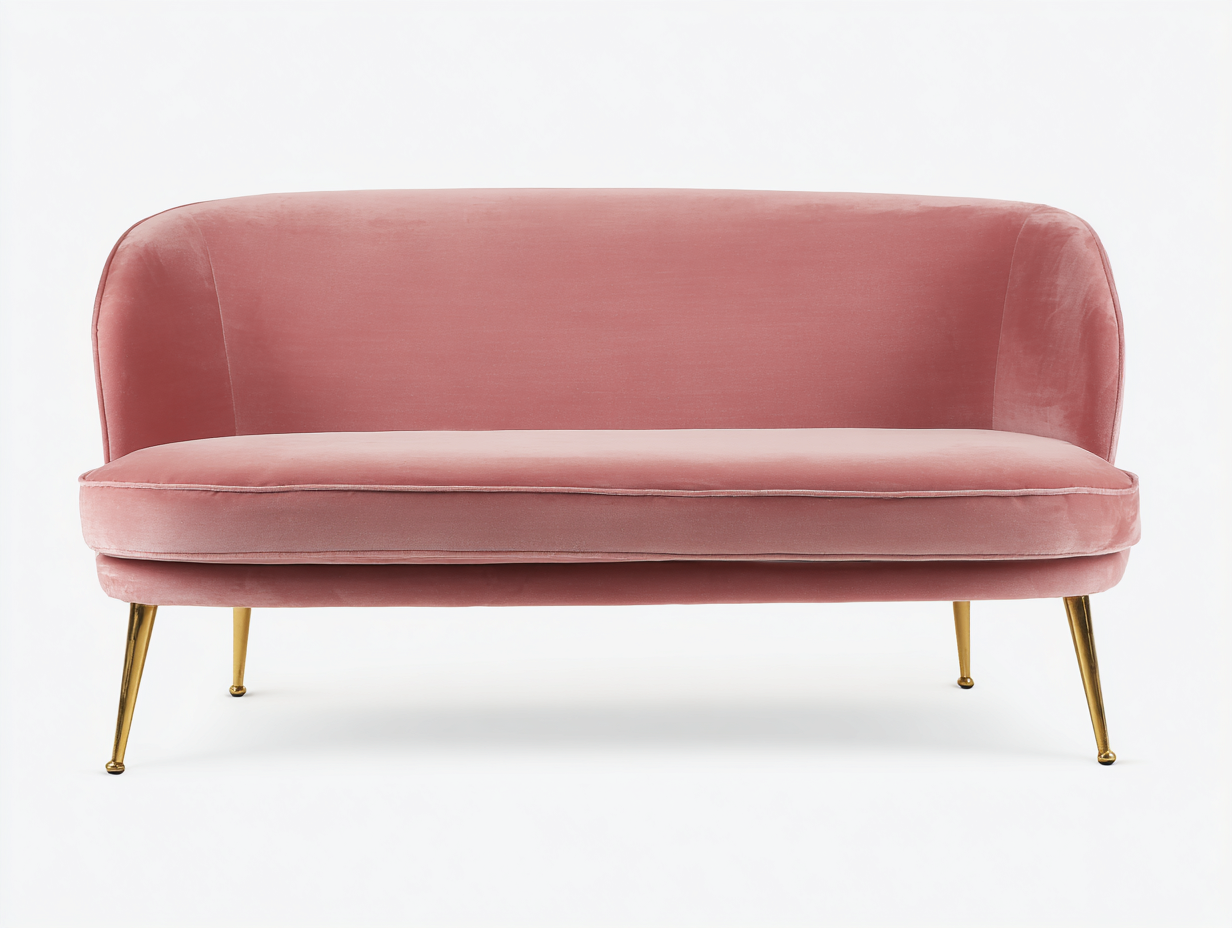 Divano a due posti imbottito 135x75x80 cm - rosa - design moderno per soggiorno-Sereneist