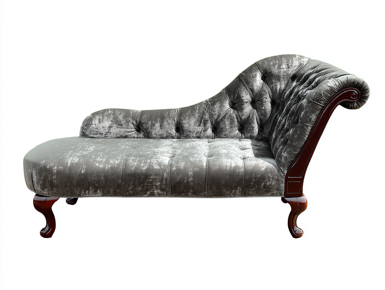 Chaise longue classica imbottita 170x75x92 cm - grigio-marrone - stile elegante per soggiorno-Sereneist