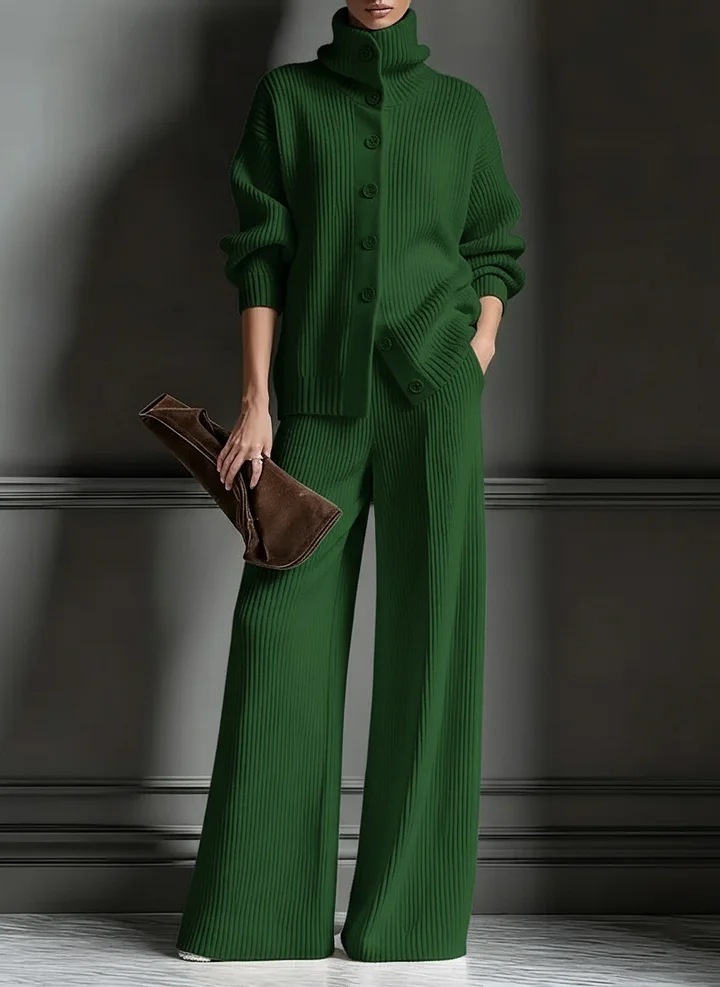 Women's Cozy Cardigan Sweater and Pants Two-Piece Set