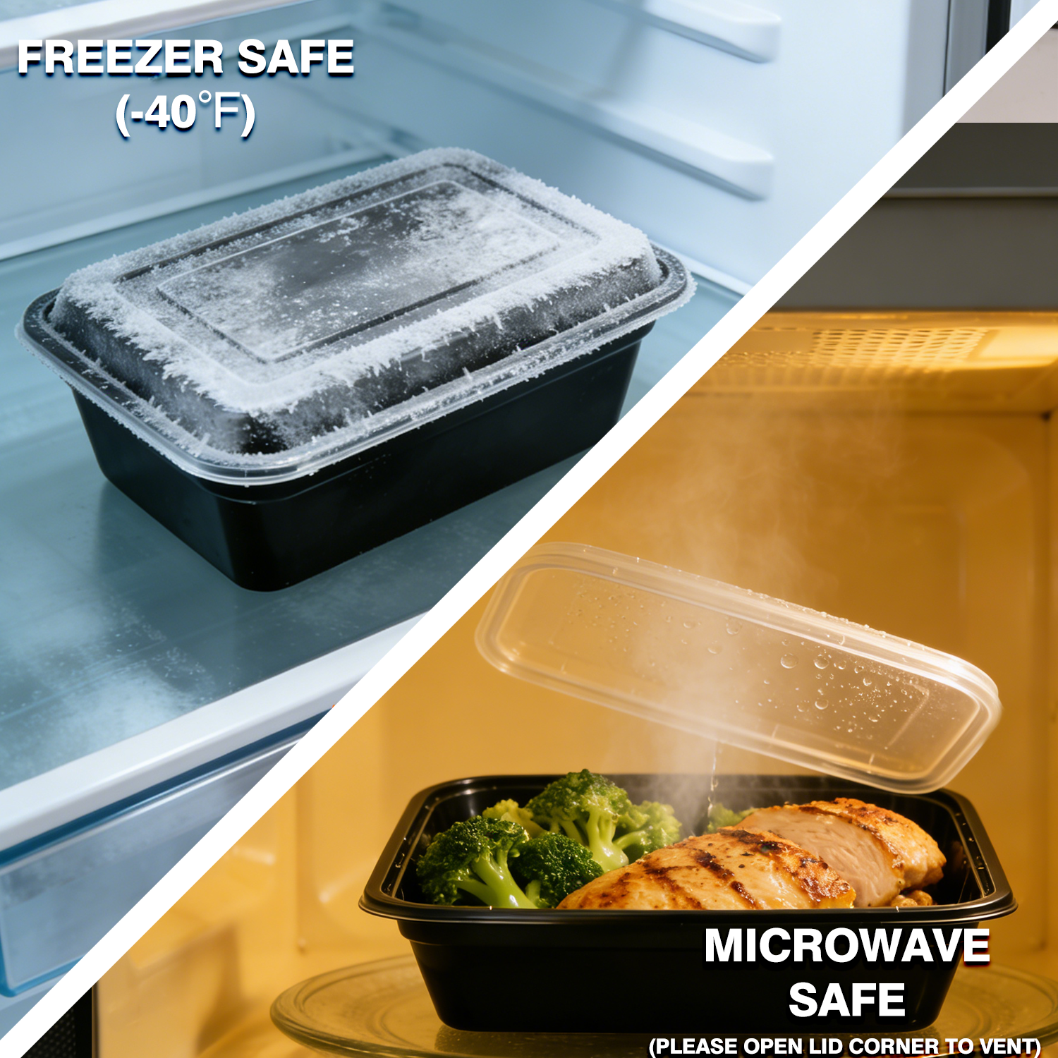 KUMD 20-Pack (40-Piece Set) 32oz Meal Prep Containers - 1 Compartment - Model: B0G1FMWBT4