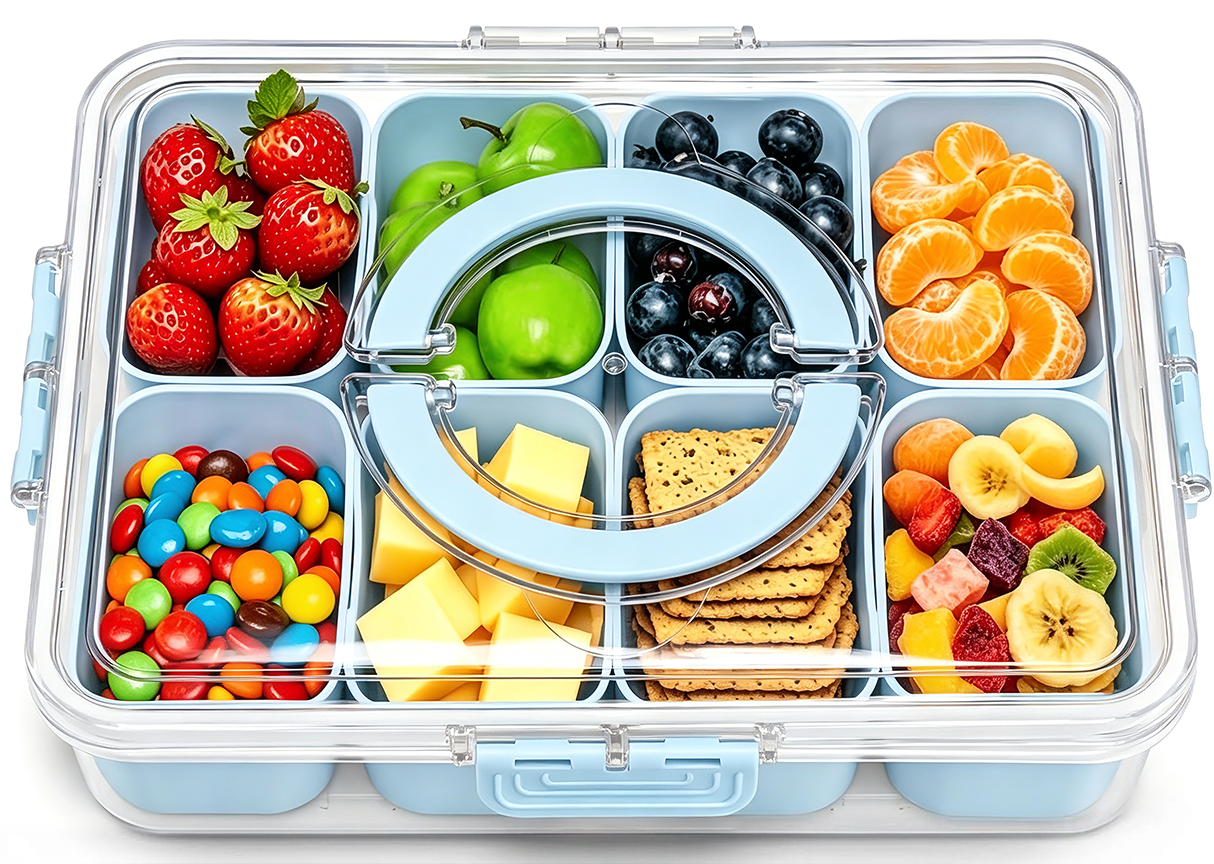 [Copy]Pure Future 8-Compartment Snackle Box Container (Model: B0H7J16S8Q)