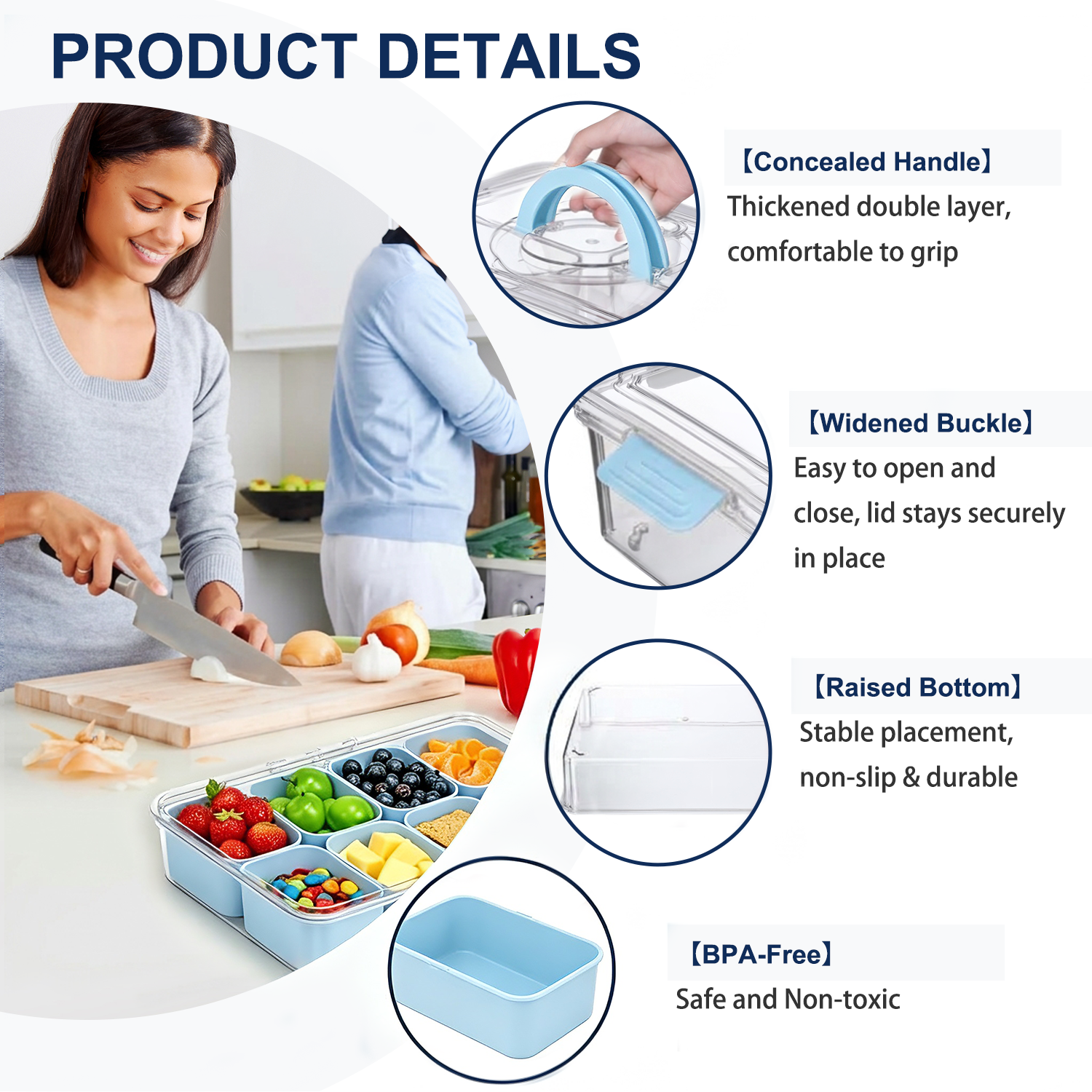[Copy]Pure Future 8-Compartment Snackle Box Container (Model: B0H7J16S8Q)