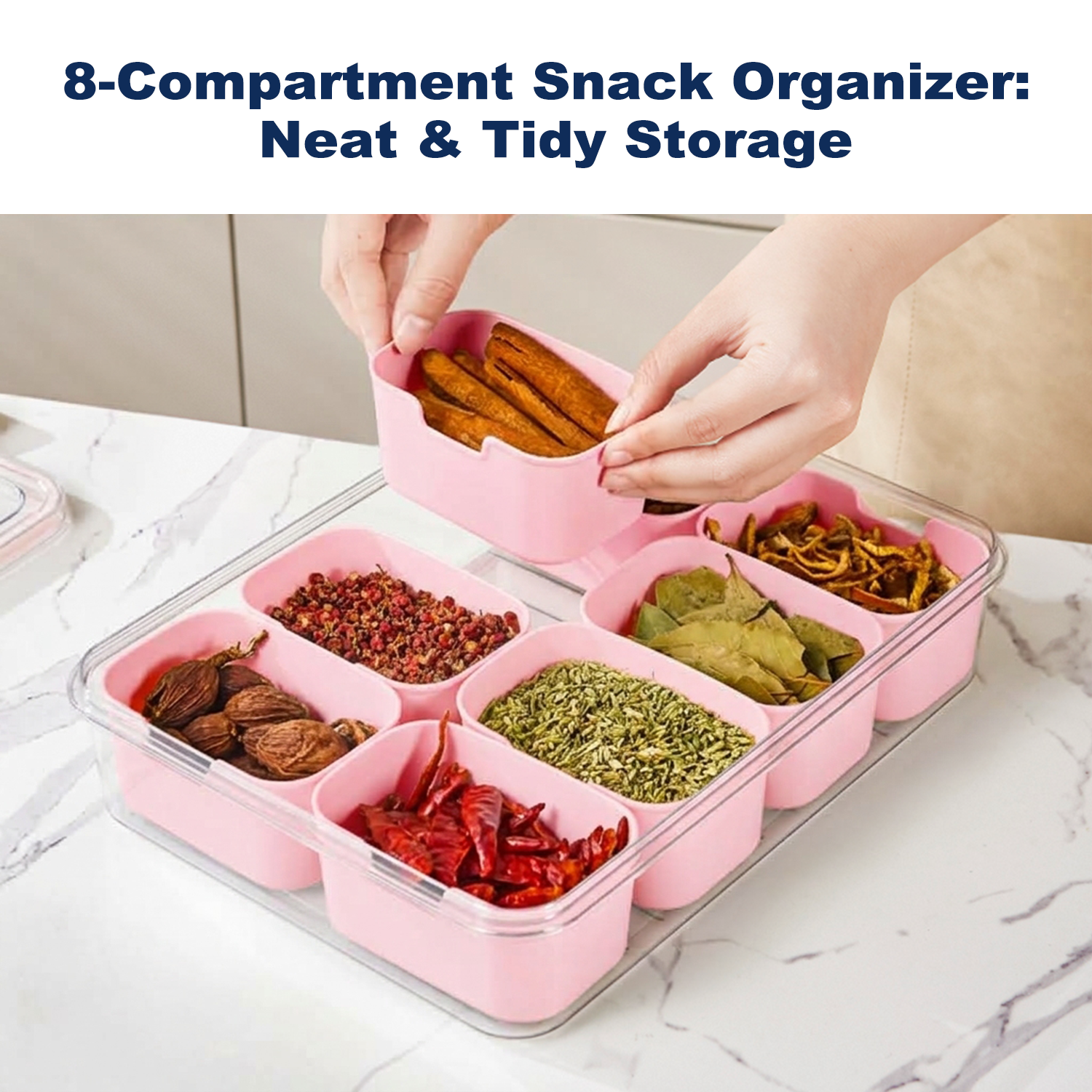 Pure Future 8-Compartment Snackle Box Container (Model: B0H7HV6FT5)