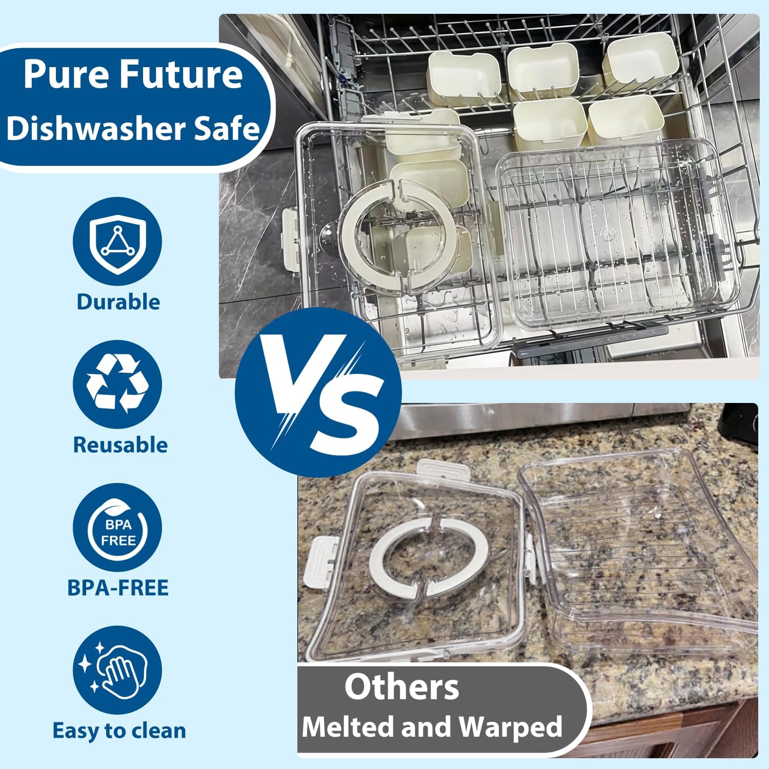 Pure Future Snackle Box Container with Handle (True Dishwasher Safe) - Model: B0FH4NGVSR