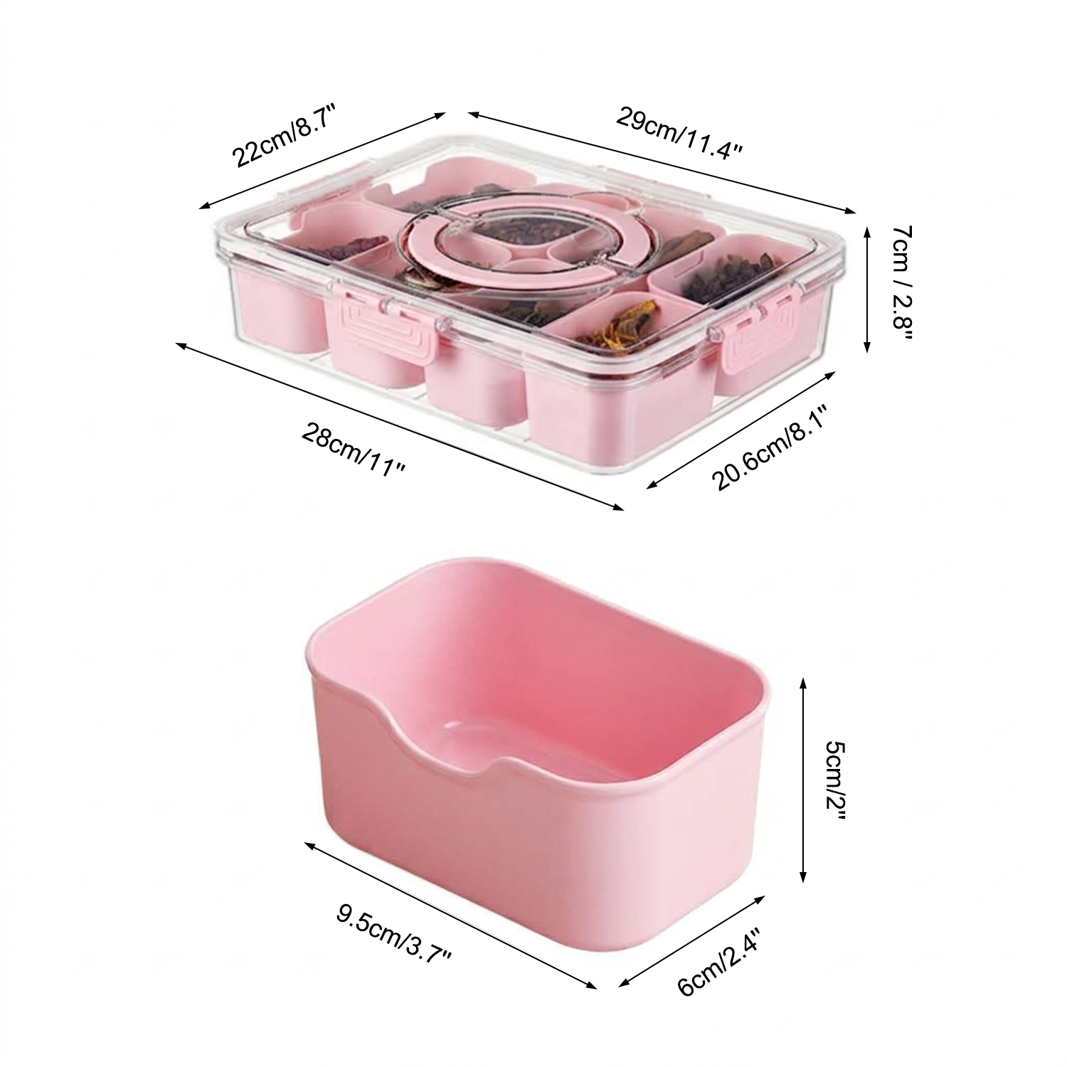 Pure Future 8-Compartment Snackle Box Container (Model: B0H7HV6FT5)