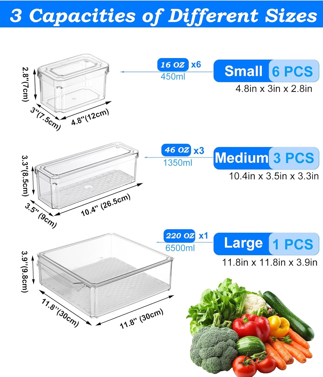 Pure Future Fridge Organizers and Storage 10-Pack(Model:B0DJVVDX2Q)