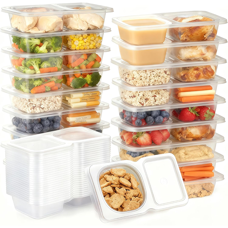 Pure Future 24-Pack Reusable Double Compartment Snack Containers - Model: B0FP59C66V