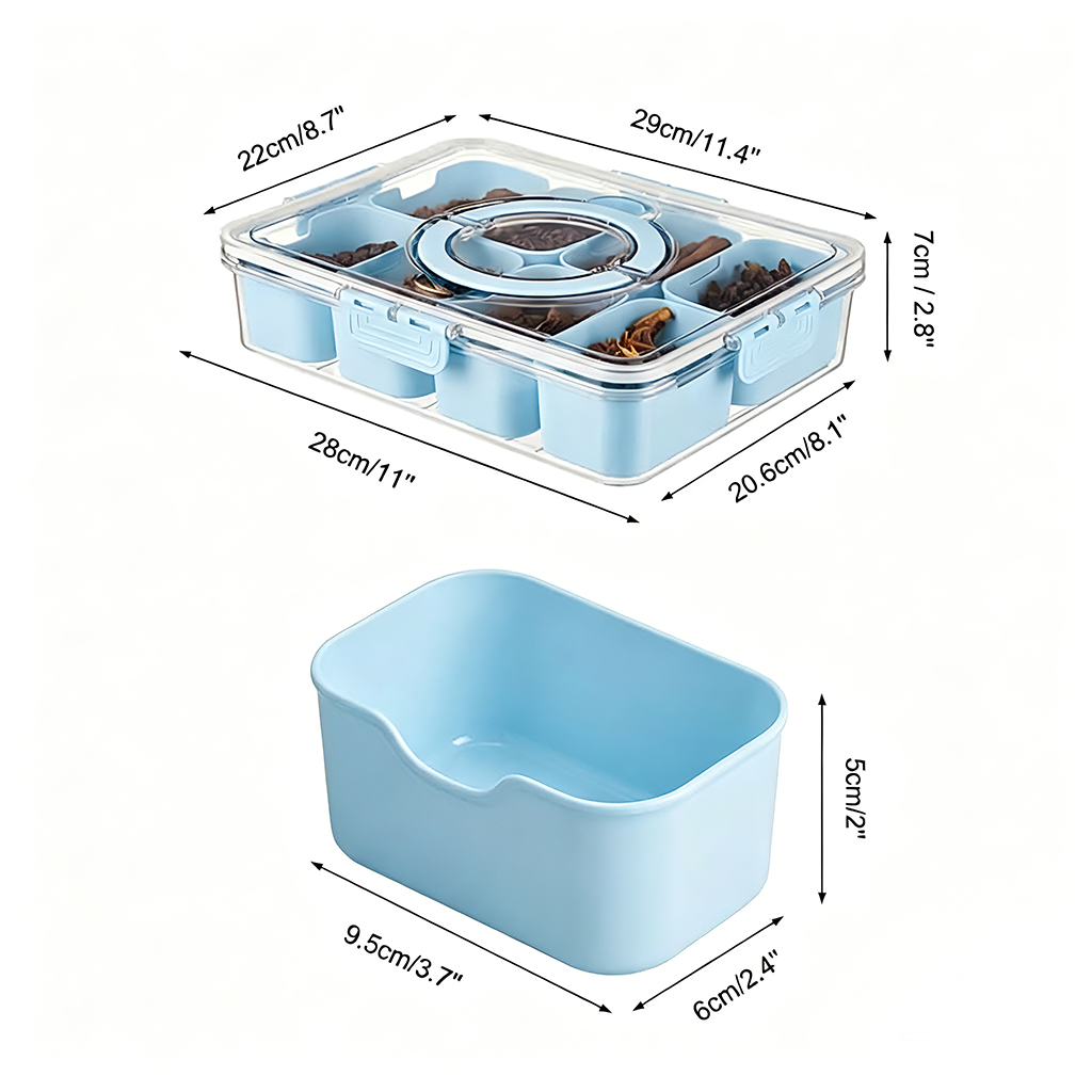 [Copy]Pure Future 8-Compartment Snackle Box Container (Model: B0H7J16S8Q)