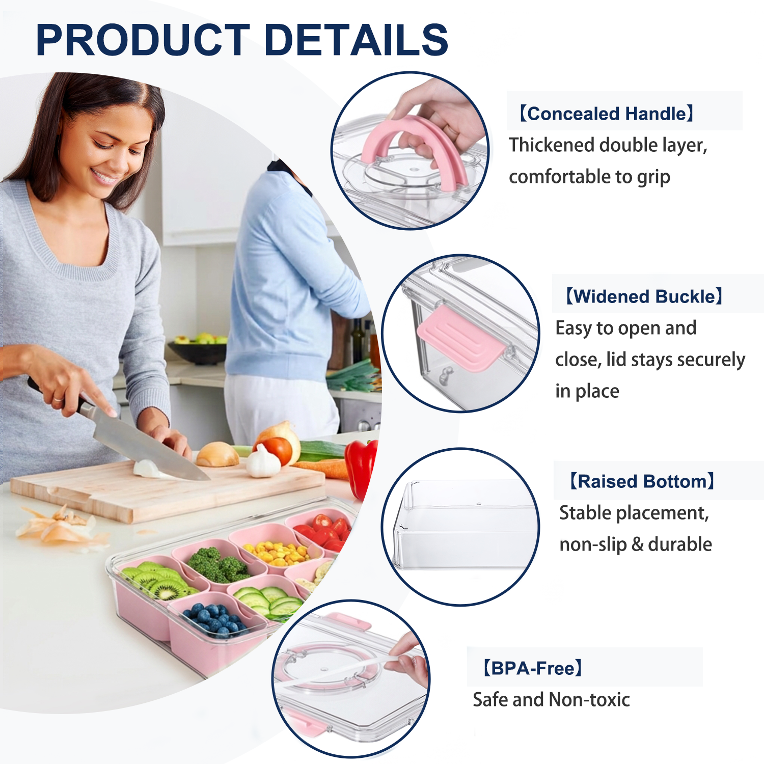 Pure Future 8-Compartment Snackle Box Container (Model: B0H7HV6FT5)