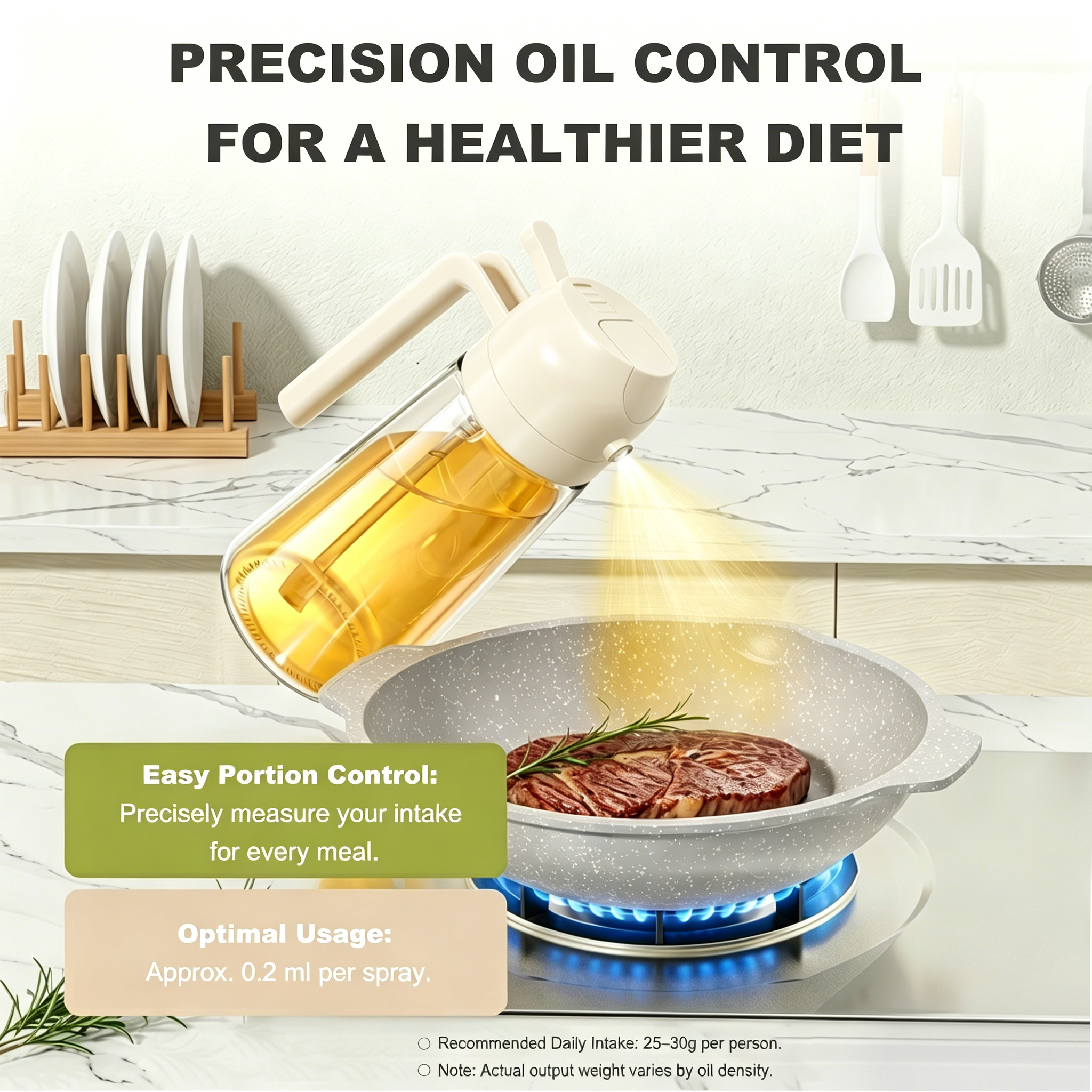 Pure Future 2-in-1 Olive Oil Sprayer for Cooking, White- Model: B0H452DYBR