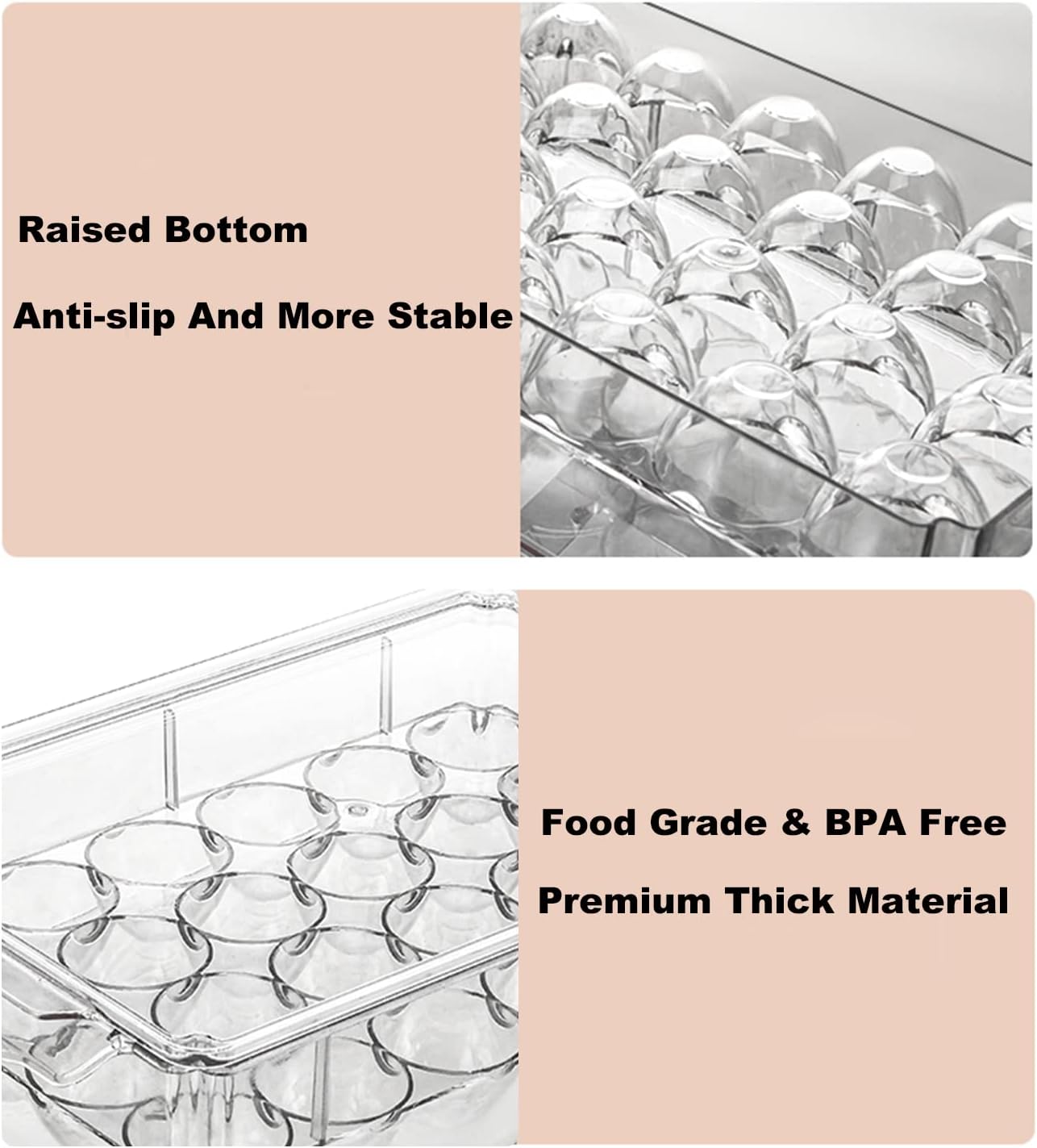 Pure Future 2-Pack Fridge Organizers and Storage (Holds 30 Eggs) - Model: B0BMPC67RQ