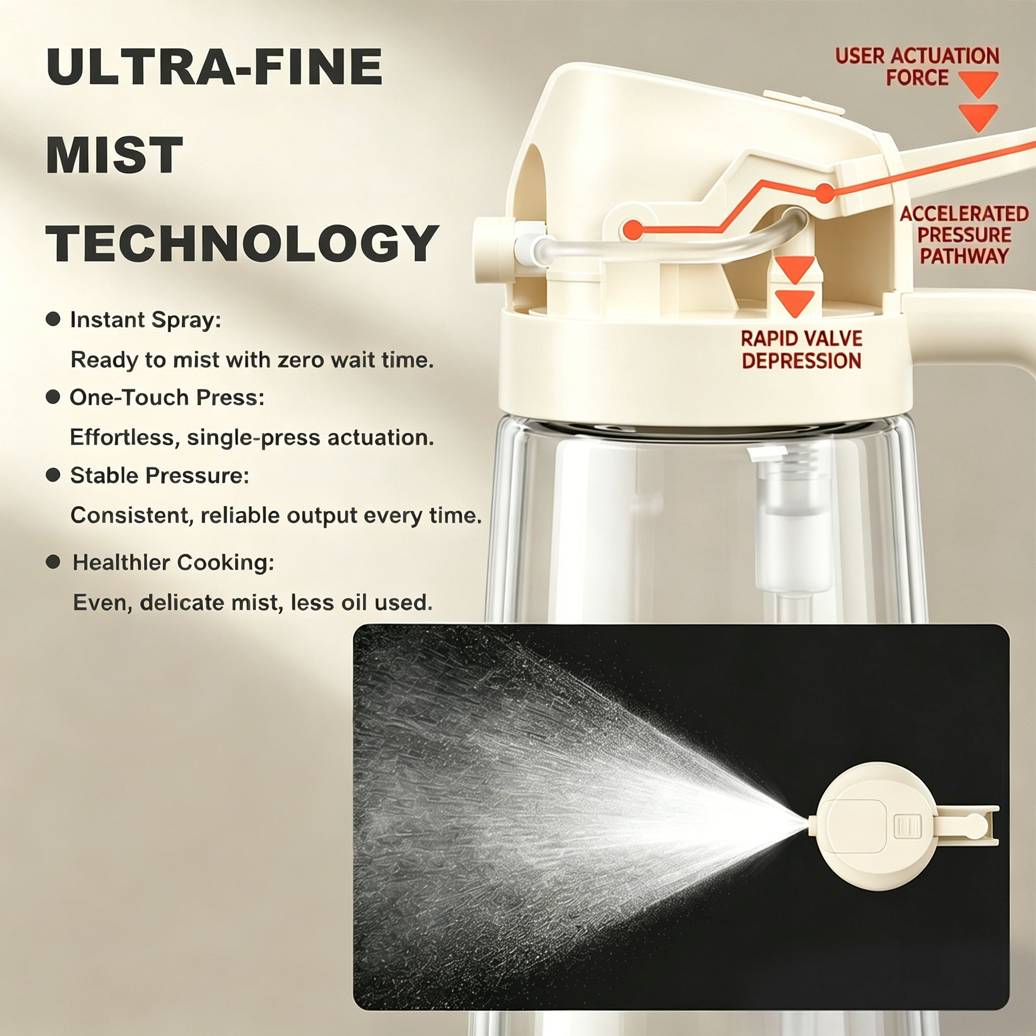 Pure Future 2-in-1 Olive Oil Sprayer for Cooking, White- Model: B0H452DYBR
