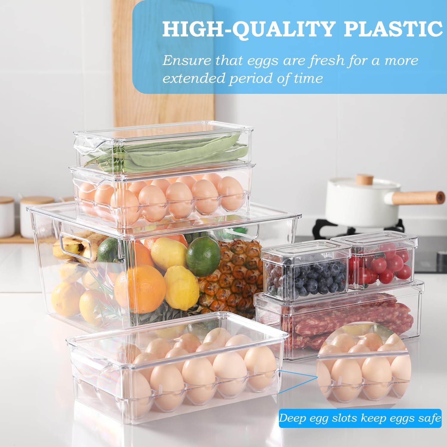 Pure Future 2-Pack Fridge Organizers and Storage (Holds 30 Eggs) - Model: B0BMPC67RQ