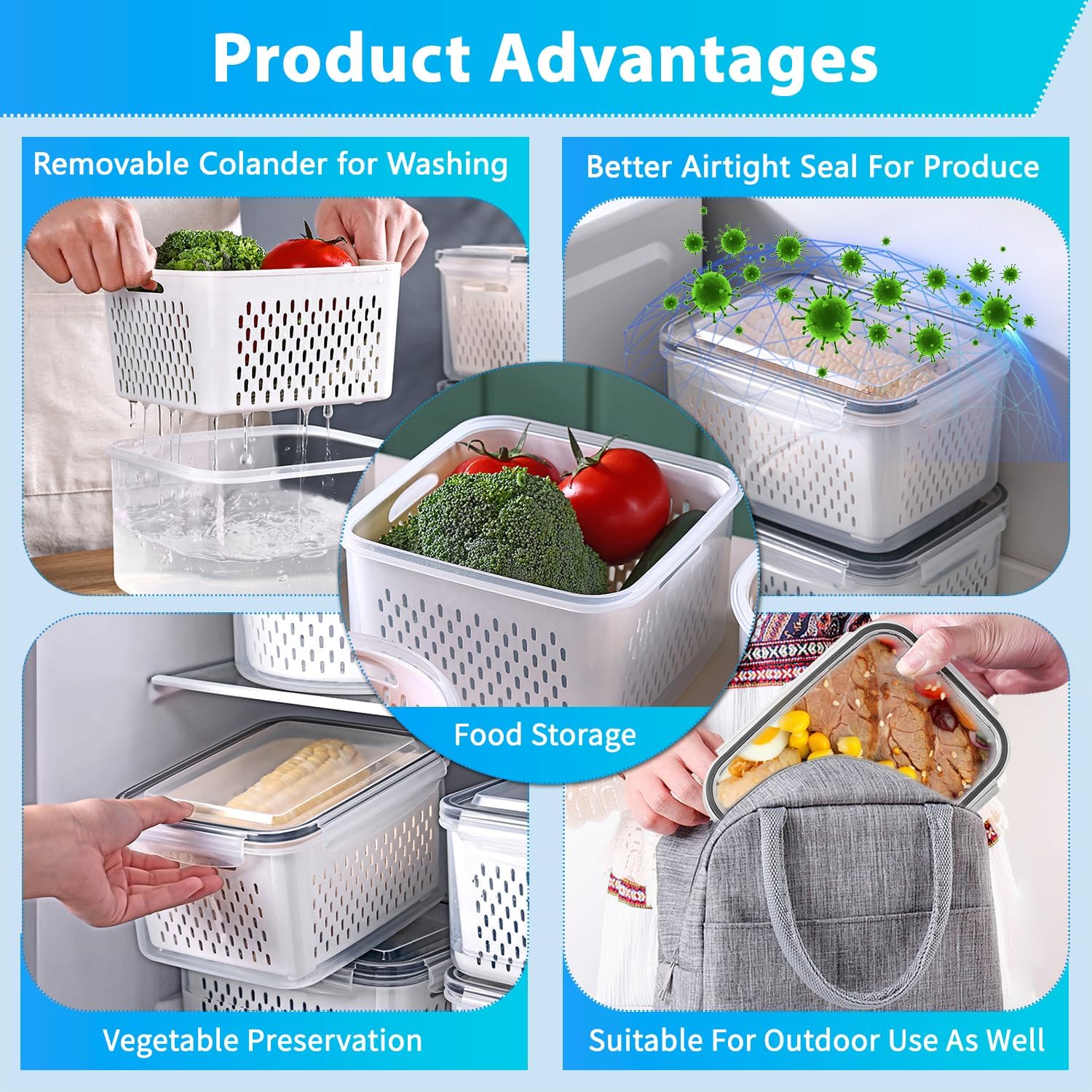KUMD 24-Piece Airtight Fruit Storage Containers Set - Model: B0F136GJHH