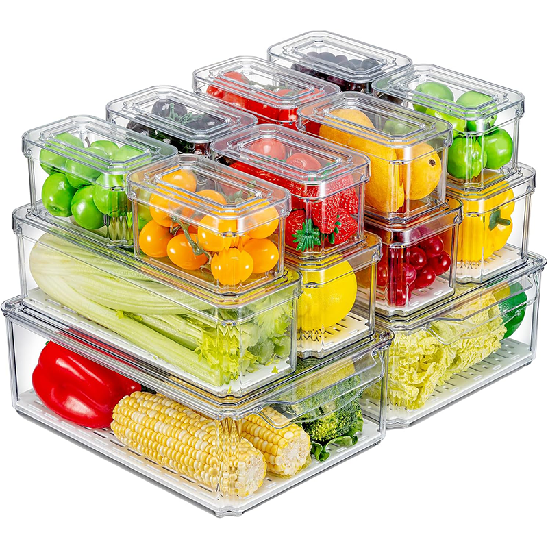 KUMD 14-Pack Stackable Fridge Organizers and Storage- Model: B0C4SR3Y38