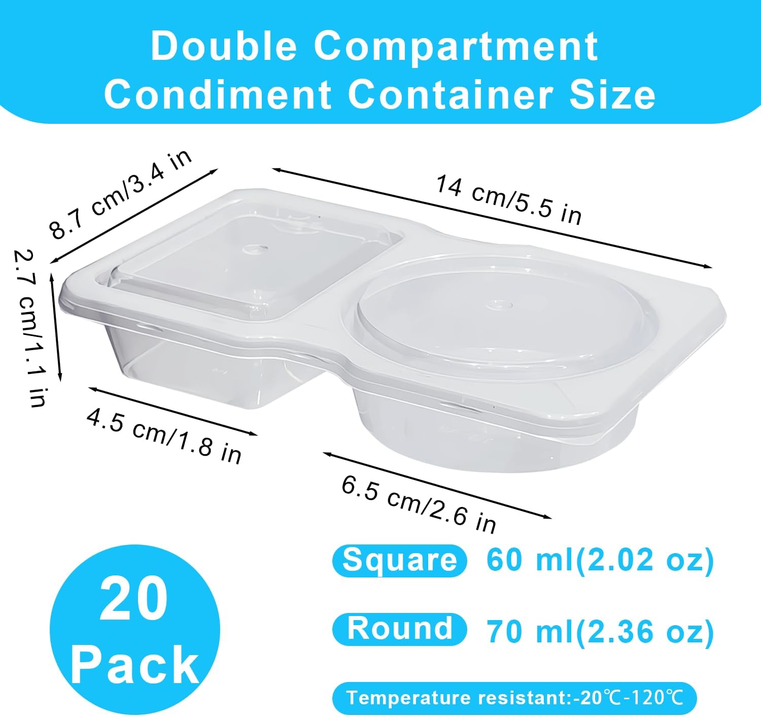 Pure Future 24-Pack Reusable Double Compartment Snack Containers - Model: B0FP59C66V