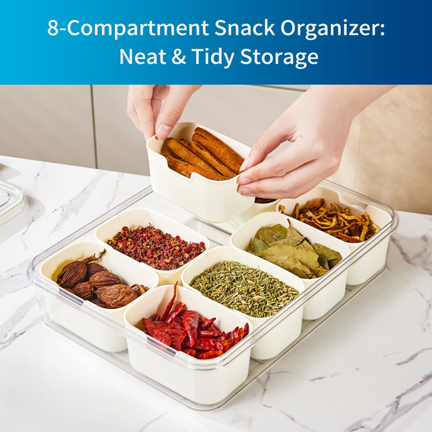 Pure Future 8-Compartment Snackle Box Container (Model: B0D9LW4X4Q