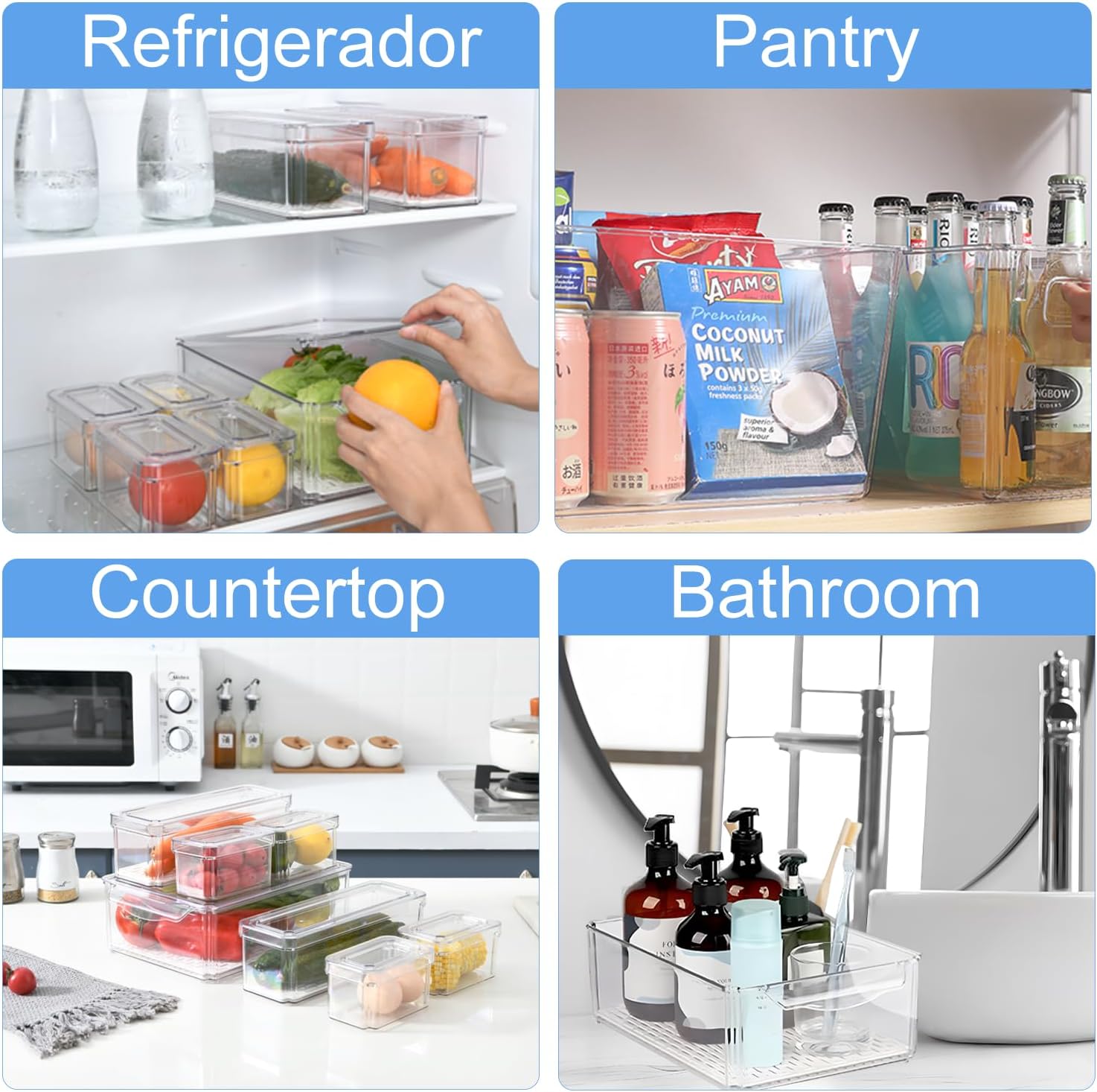 KUMD 14-Pack Stackable Fridge Organizers and Storage- Model: B0C4SR3Y38