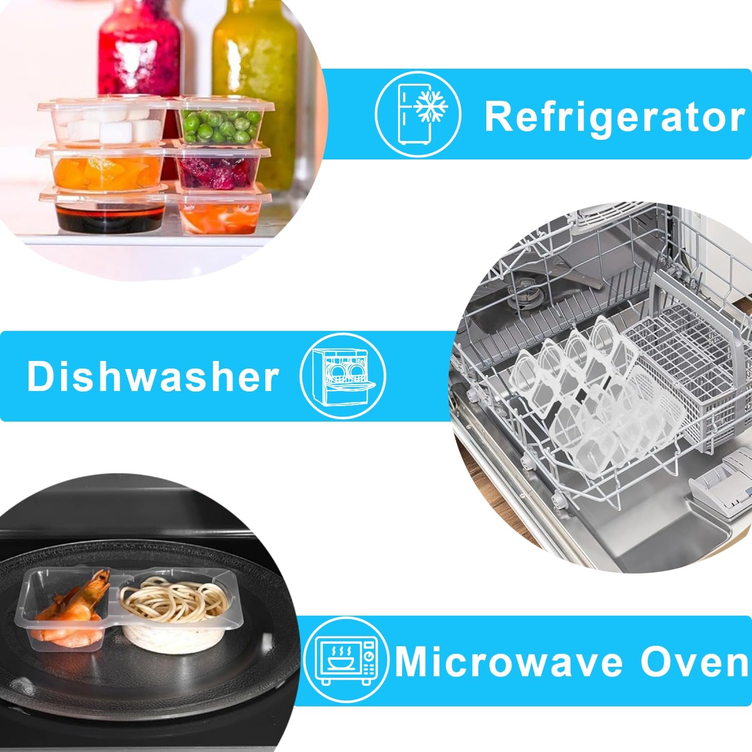 Pure Future 24-Pack Reusable Double Compartment Snack Containers - Model: B0FP59C66V