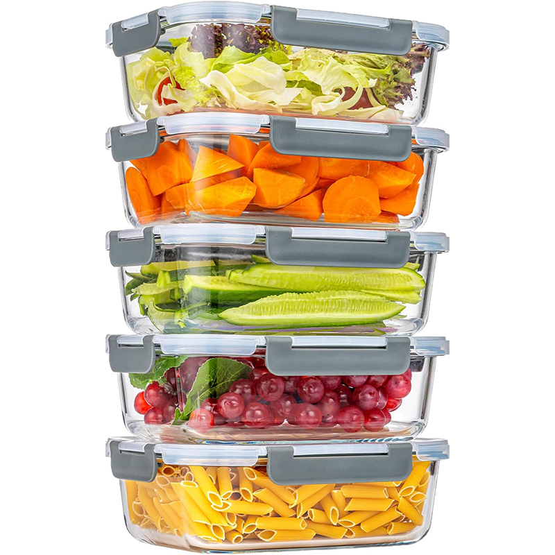 KUMD 10-Piece Set (5-Pack) 1040ml Glass Meal Prep Containers (Model: B0DZNFHRGV)