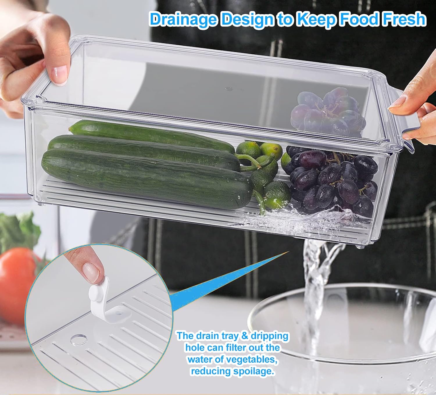 KUMD 14-Pack Stackable Fridge Organizers and Storage- Model: B0C4SR3Y38
