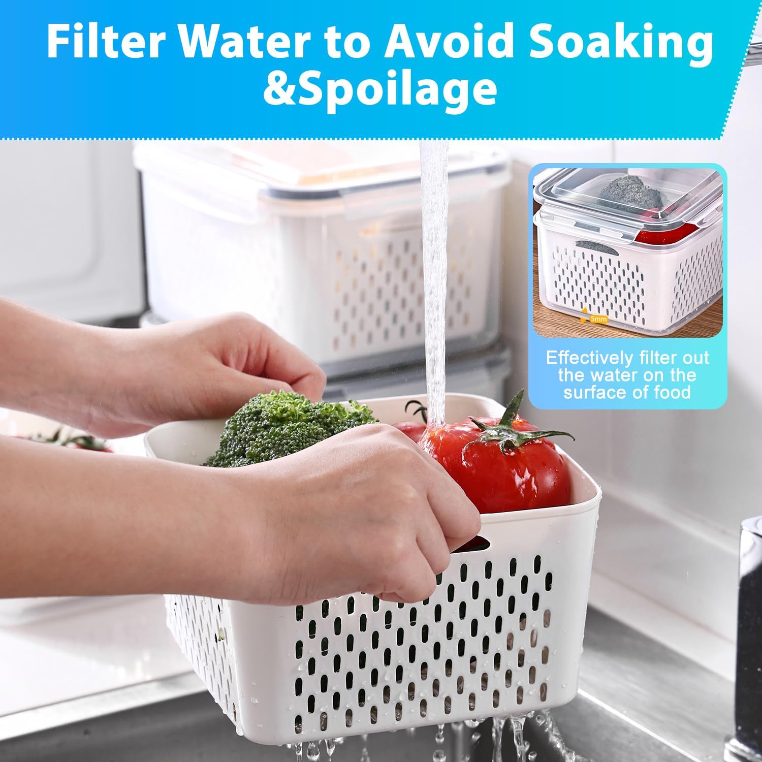 KUMD 24-Piece Airtight Fruit Storage Containers Set - Model: B0F136GJHH