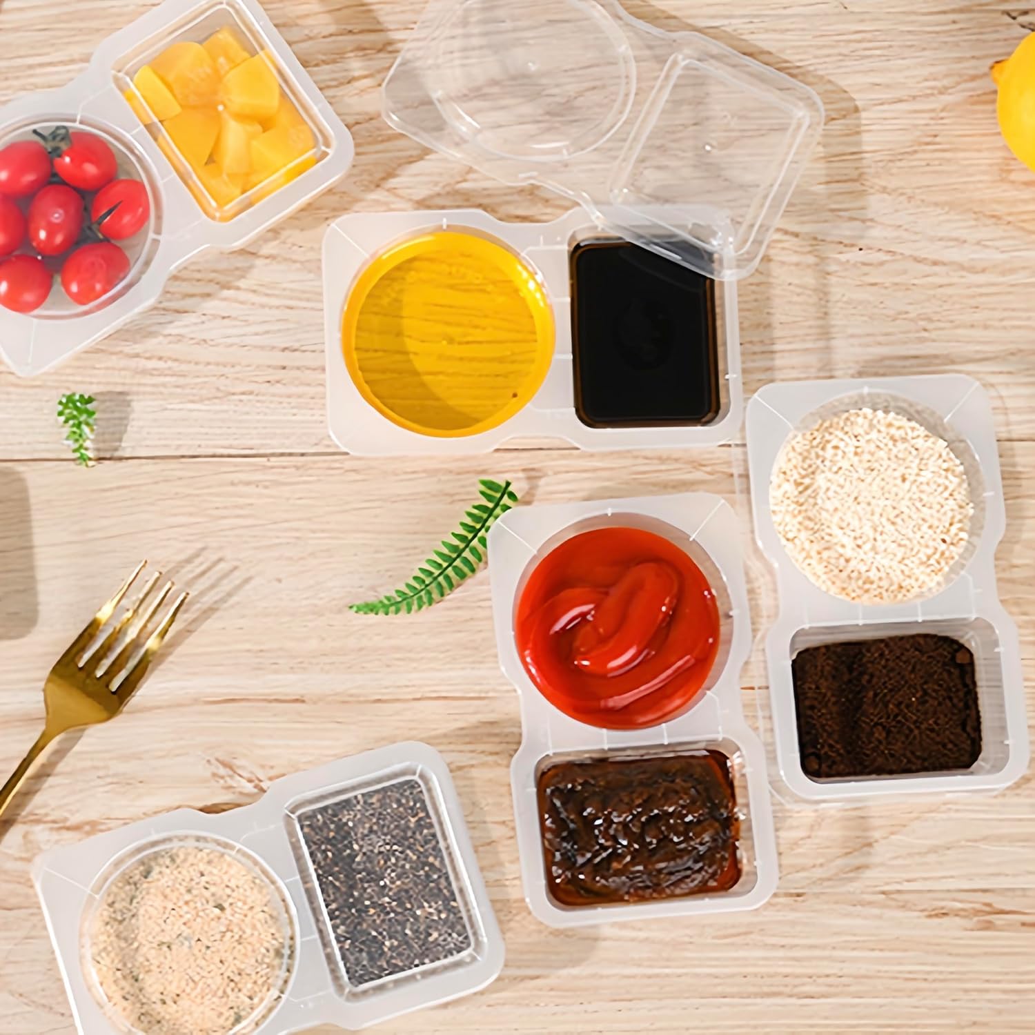 Pure Future 24-Pack Reusable Double Compartment Snack Containers - Model: B0FP59C66V