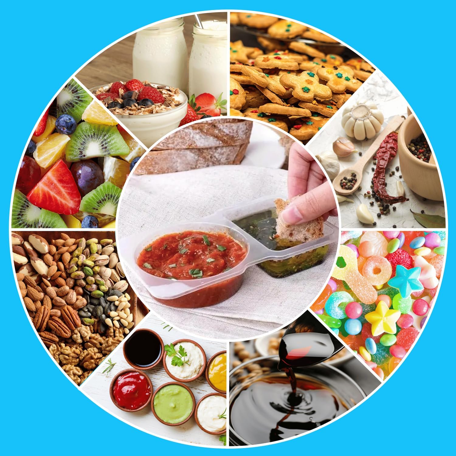 Pure Future 24-Pack Reusable Double Compartment Snack Containers - Model: B0FP59C66V