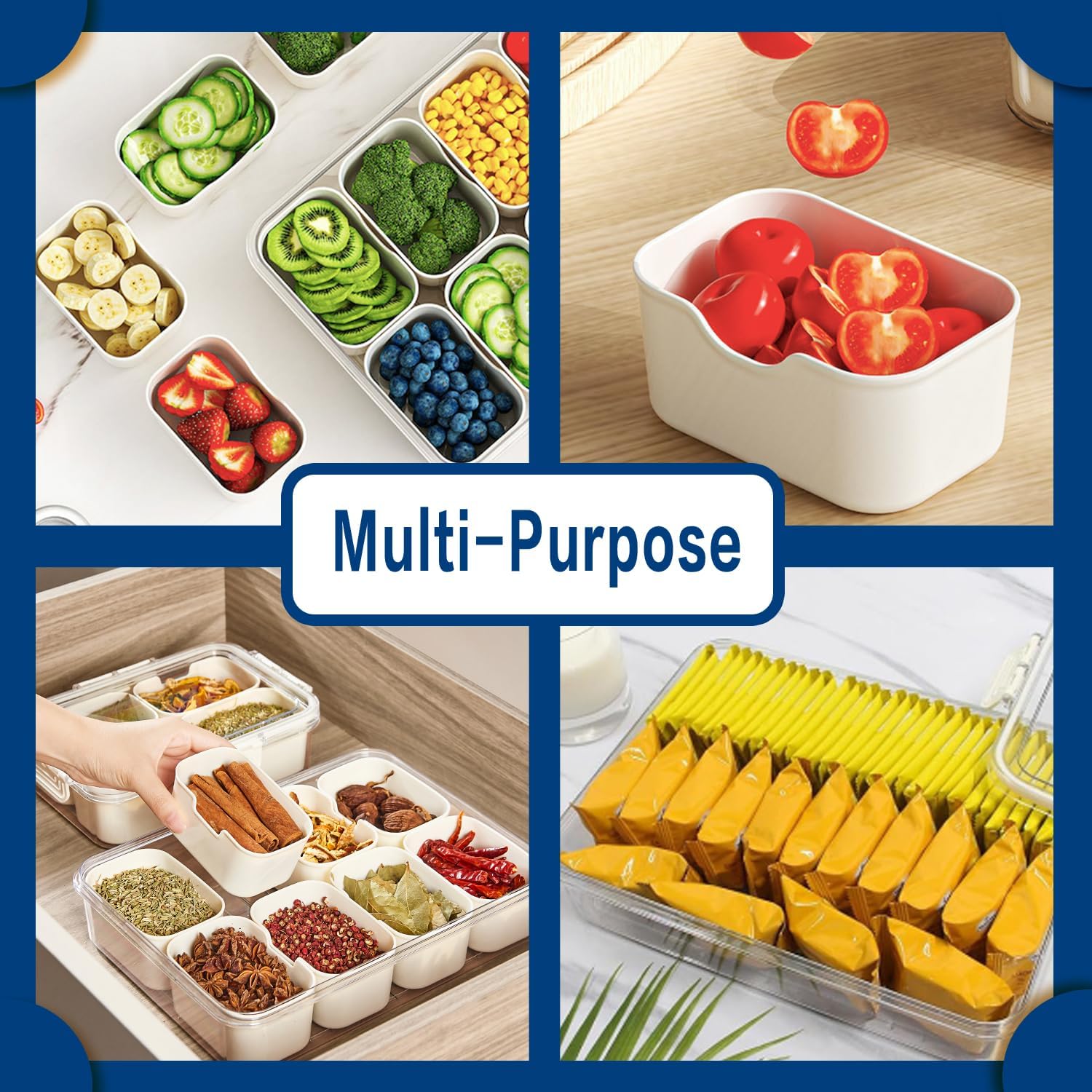 Pure Future 8-Compartment Snackle Box Container (Model: B0D9LW4X4Q)