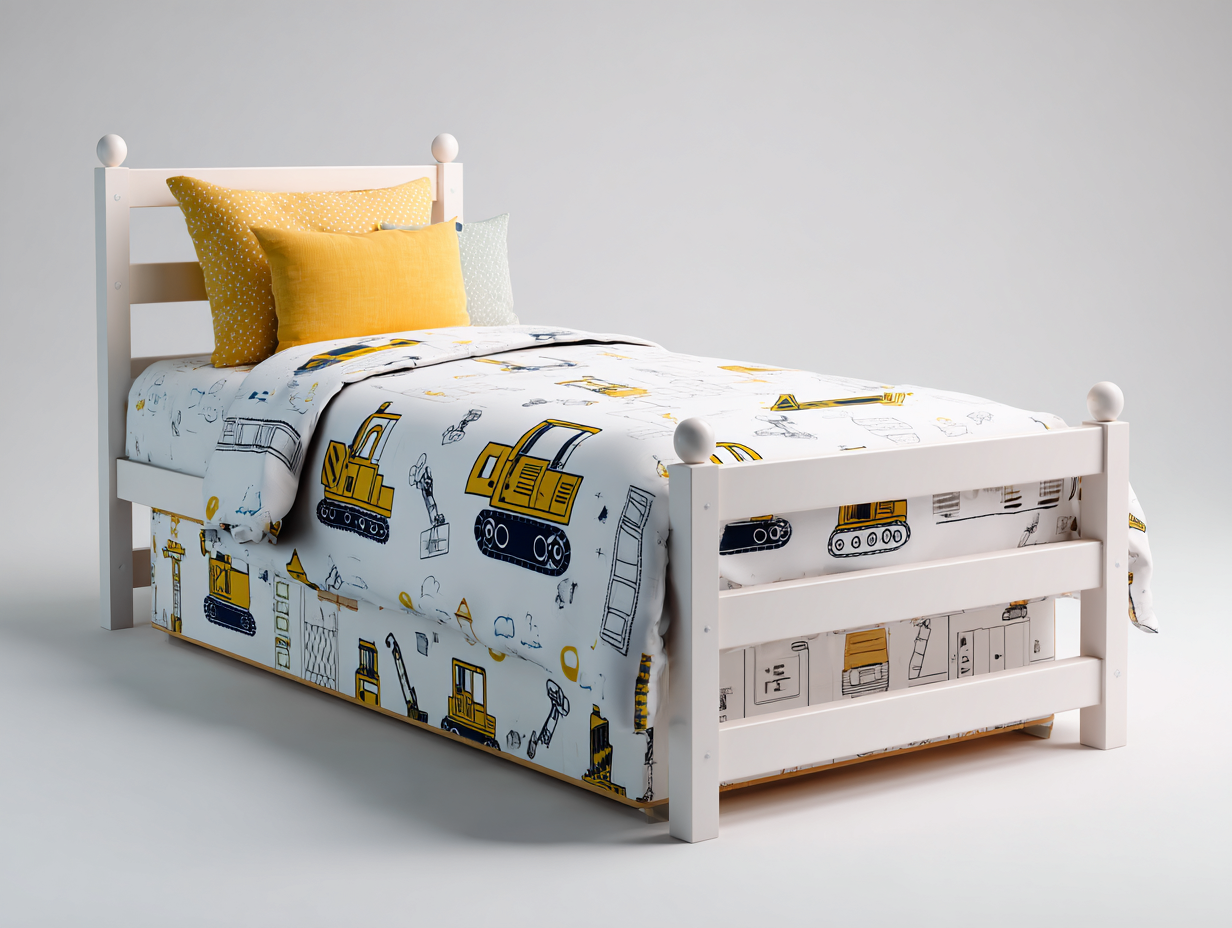 Letto singolo in legno 200x100x95 cm - multicolore - design semplice per cameretta-Livingure