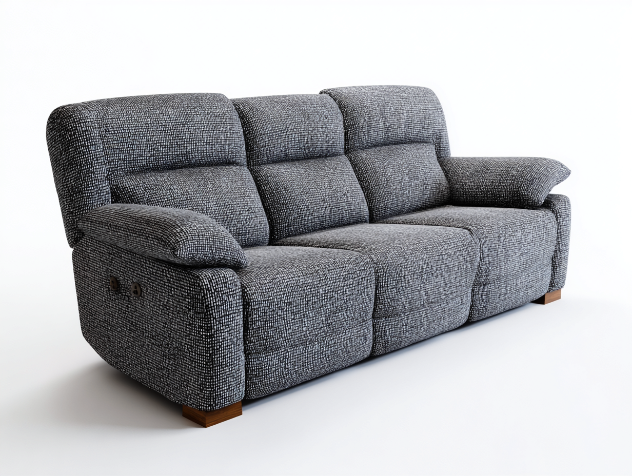 Divano reclinabile tessuto imbottito 205x95x100 cm - grigio - stile contemporaneo per soggiorno-Livingure