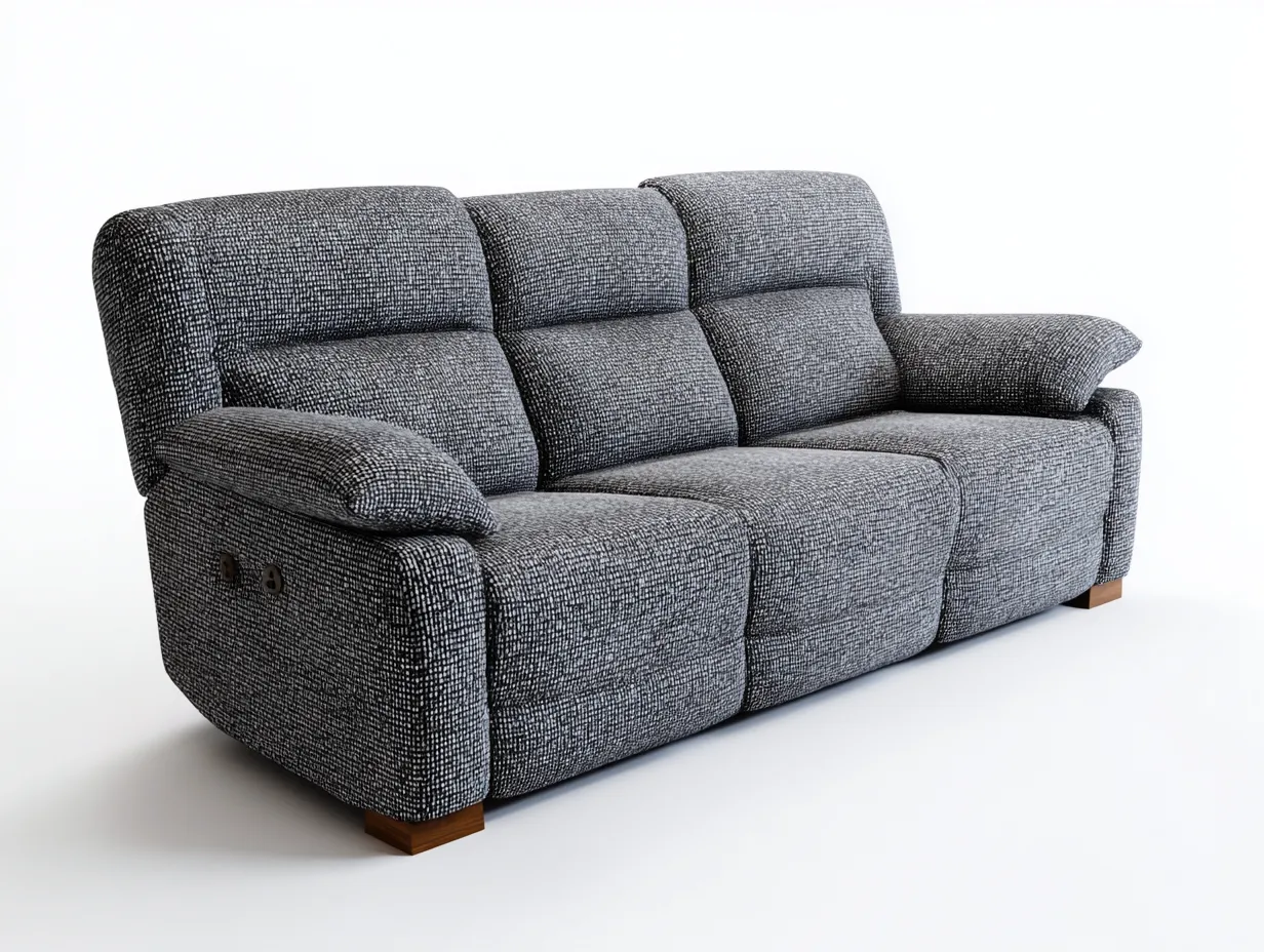 Divano reclinabile tessuto imbottito 205x95x100 cm - grigio - stile contemporaneo per soggiorno-Livingure