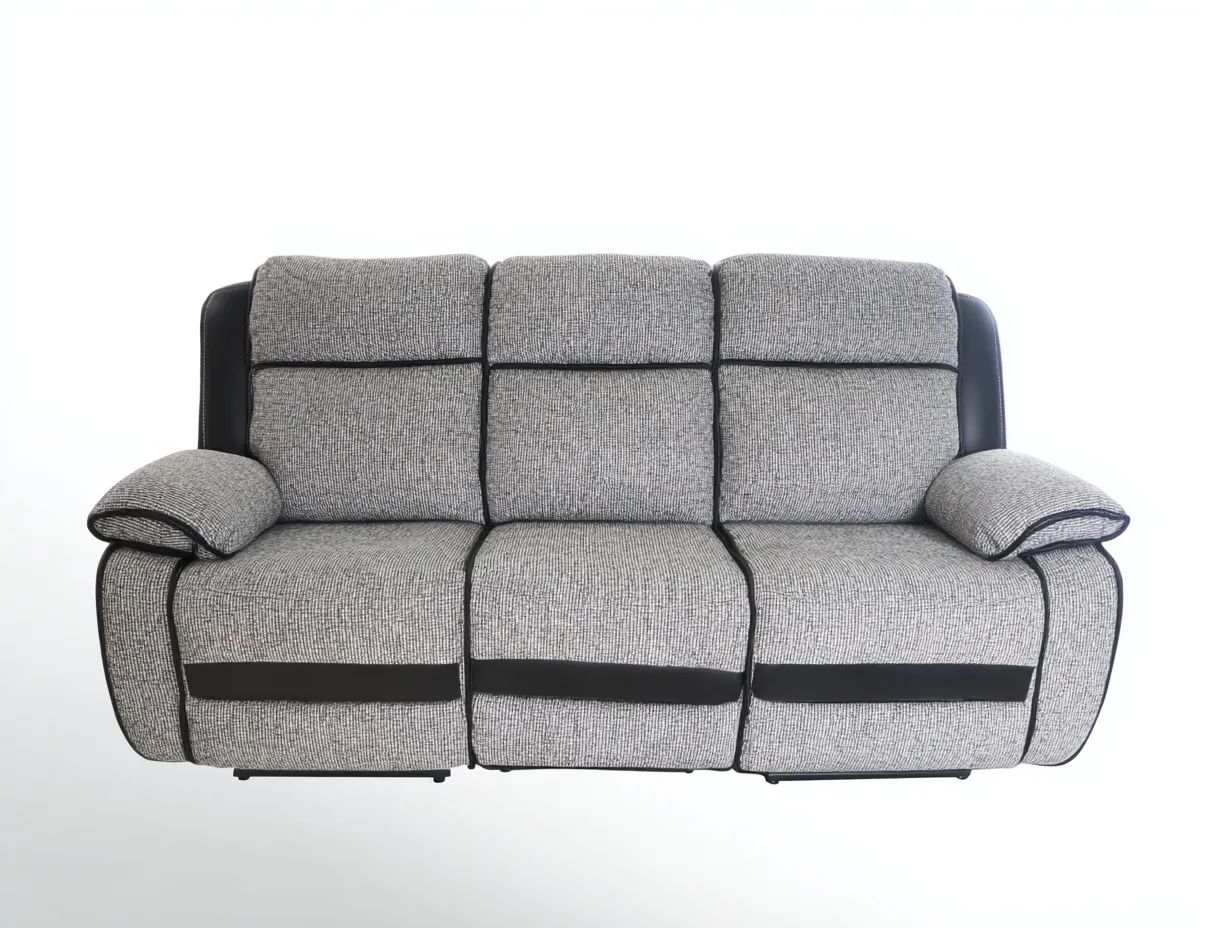 Divano reclinabile in tessuto 205x95x100 cm - grigio - comfort regolabile per soggiorno-Livingure