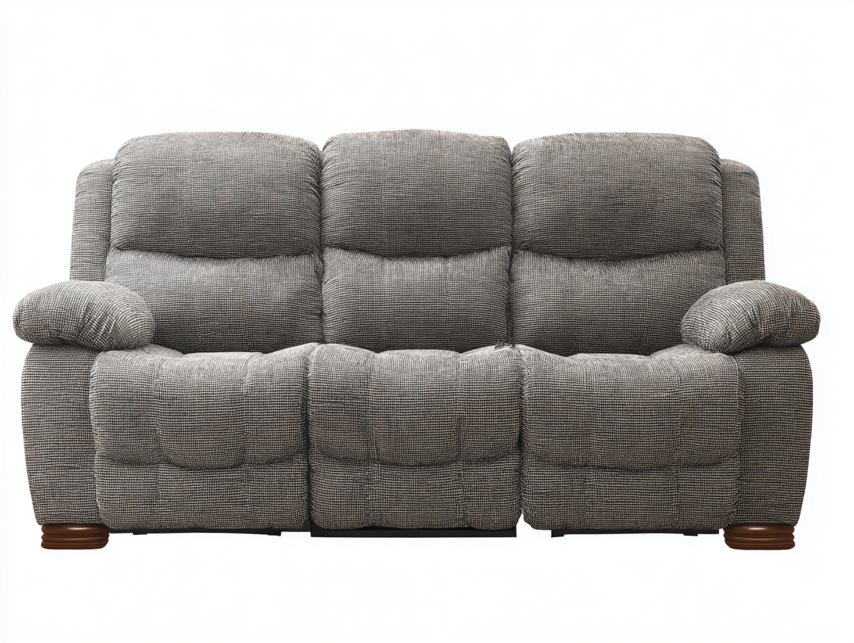 Divano reclinabile in tessuto 210x95x100 cm - grigio - per soggiorno - comfort quotidiano-Livingure