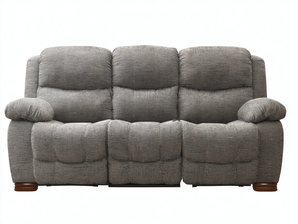 Divano reclinabile in tessuto 210x95x100 cm - grigio - per soggiorno - comfort quotidiano-Livingure