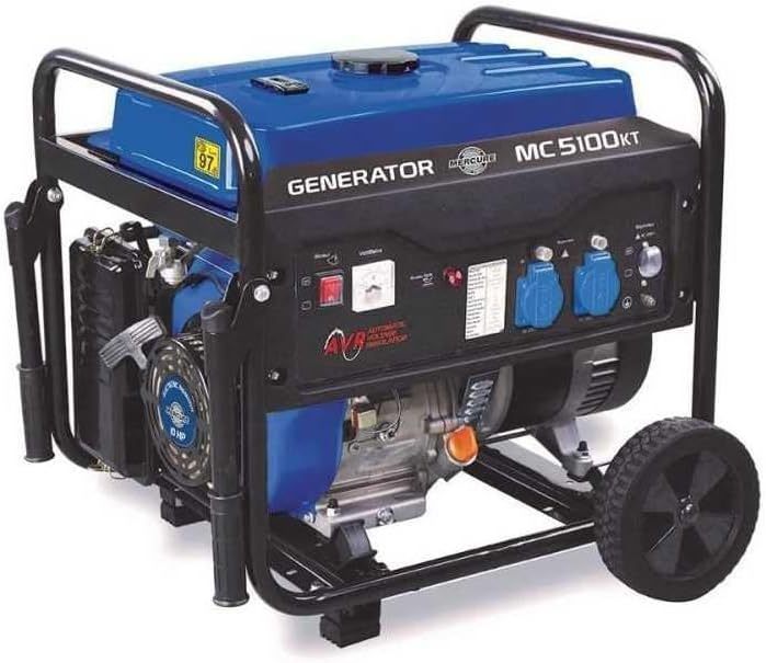 Mecafer Mercure MC5100KT Groupe électrogène Essence 4300W max, 230V AVR, autonomie 9h, kit roues-Dwellingixe