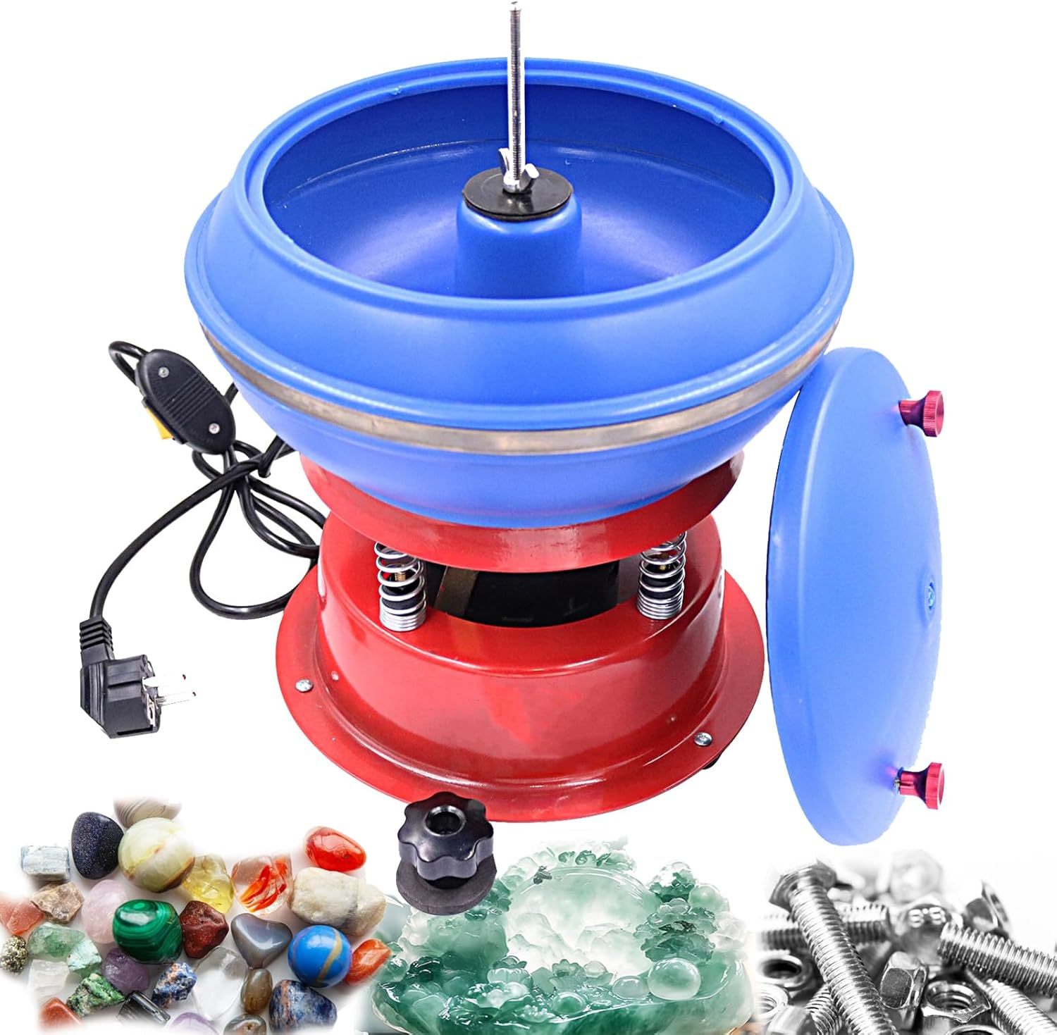 Polisseuse Électrique Vibrante 3,5 L 8 Pouces 90 W pour Métaux et Bijoux Usage Industriel-Dwellingixe