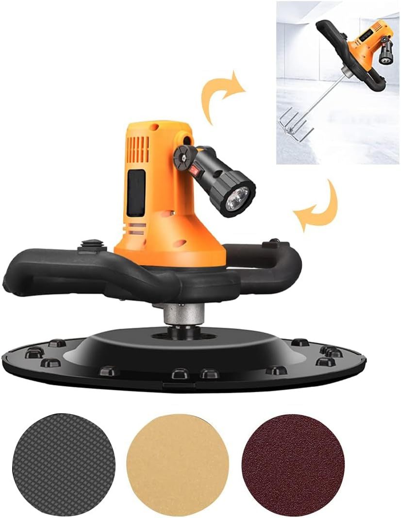 Machine à Lisser Murale 1680 W 600 tr/min Polisseuse de Mortier et Béton 220 V 4,4 kg-Dwellingixe