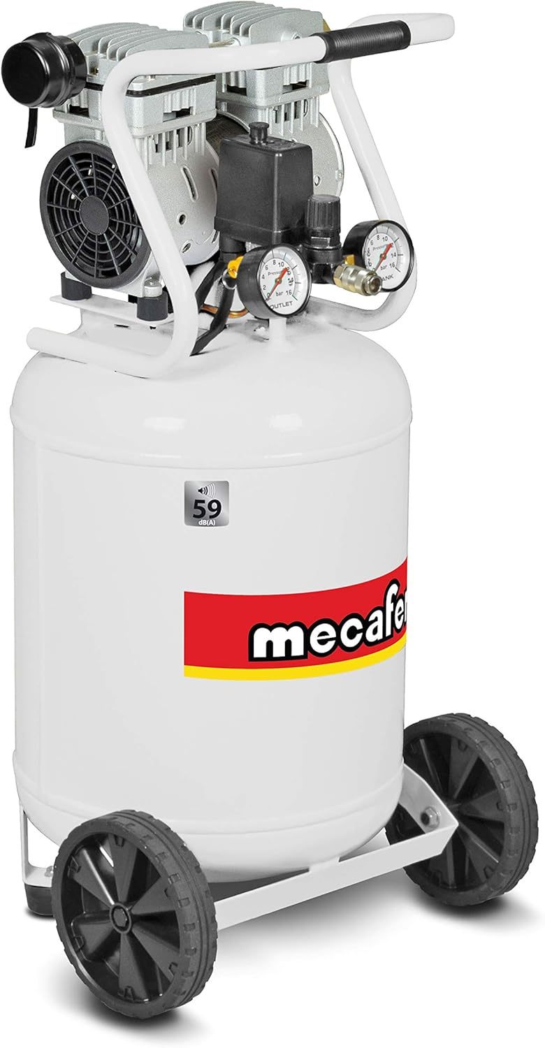 Mecafer 425553 Compresseur silencieux 50L 1HP – Portable, 230V, 59 dB-Dwellingixe