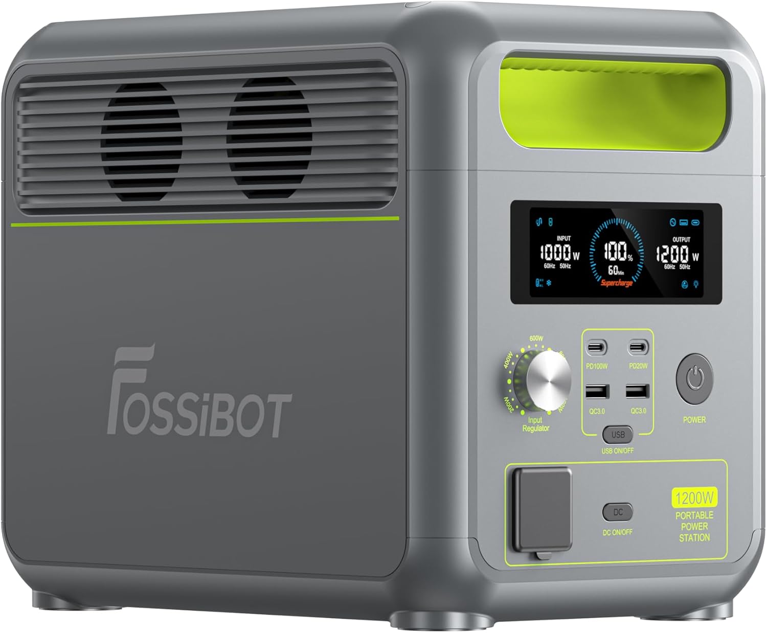 FOSSiBOT F1200 Station Électrique Portable 1024Wh, Générateur Solaire avec 4 Prises Secteur 1200W (Surtension 2400W) pour Voyages en Extérieur, Camping et Véhicules de Loisirs-Dwellingixe