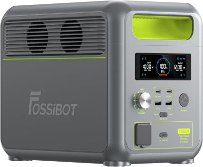 FOSSiBOT F1200 Station Électrique Portable 1024Wh, Générateur Solaire avec 4 Prises Secteur 1200W (Surtension 2400W) pour Voyages en Extérieur, Camping et Véhicules de Loisirs-Dwellingixe