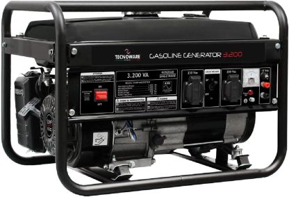 Tecnoware Générateur Électrique Portable 3200VA Monophasé, Essence, Démarrage Électrique & Manuel, Réservoir 15L, AVR-Dwellingixe