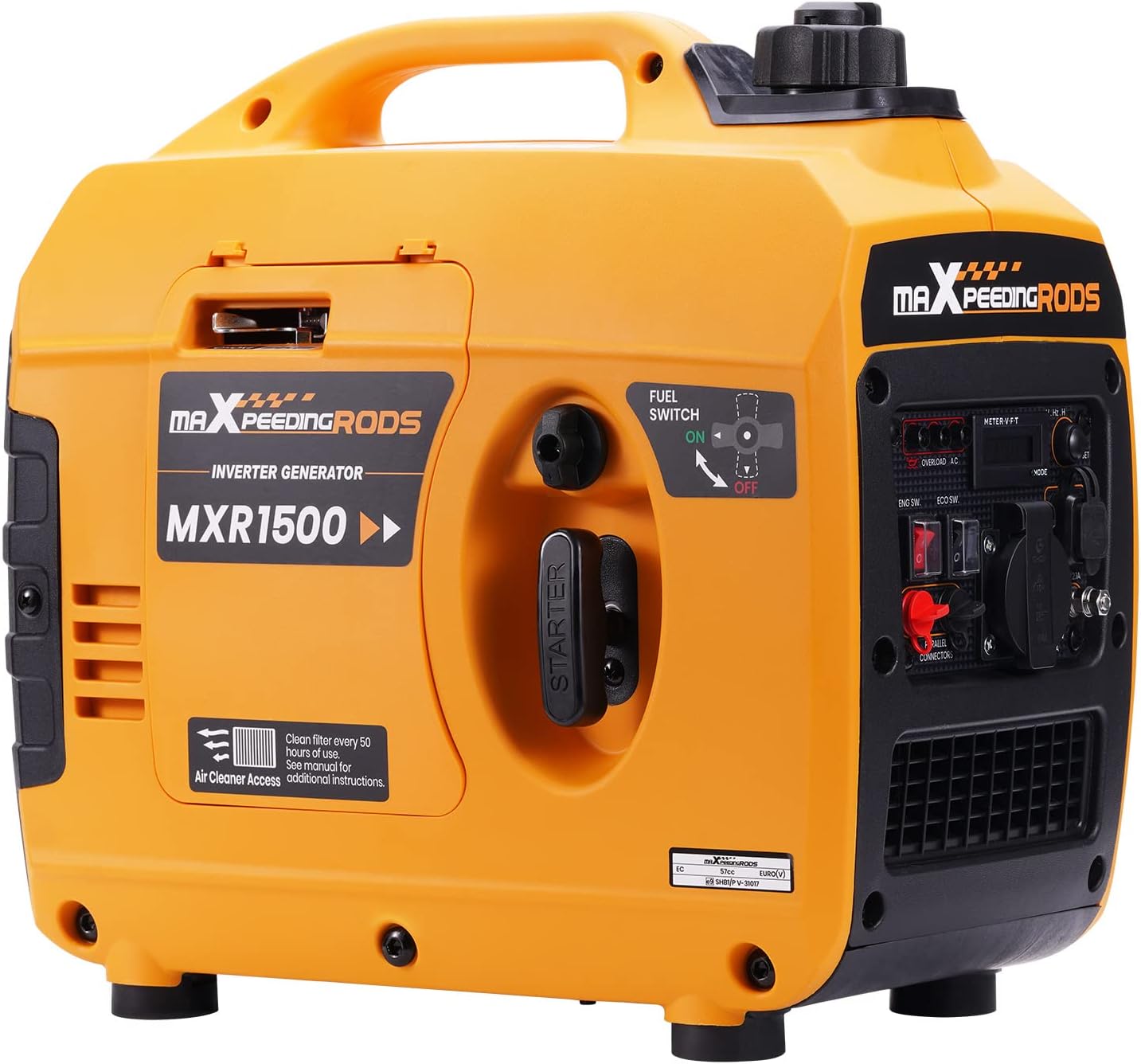 maXpeedingrods Générateur Électrique Inverter 1200W Essence 4 Temps, 230V, Portable 11,5 kg, Sorties AC et USB-Dwellingixe