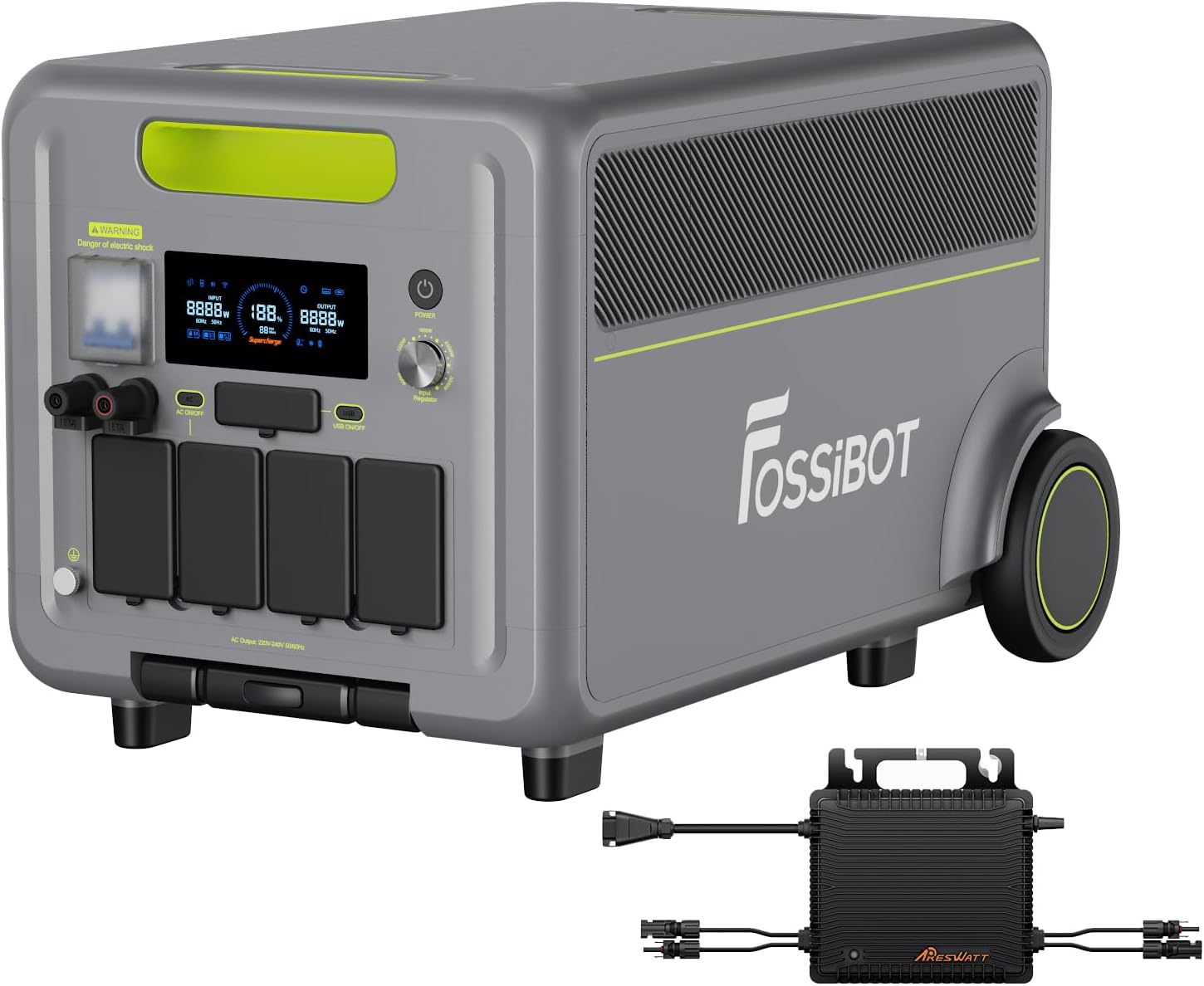 FOSSIBOT F7200 Générateur Solaire Portable 7200W avec Micro-onduleur, Batterie LiFePO4 5,2-15,6kWh, AC 5200W Max Entrée, UPS 3000W <10ms, pour Maison, Urgence et Camping-car, Garantie 5 Ans-Dwellingixe