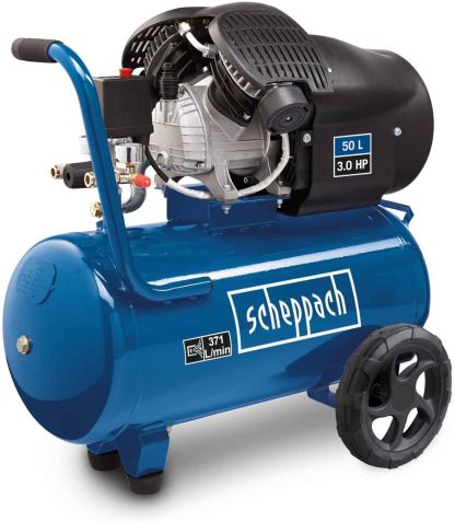 Compresseur Scheppach HC53DC 2200W – 50L – 10 bar – débit d’aspiration 412 L/min – lubrification à l’huile – vérin double – 41,6 kg-Dwellingixe
