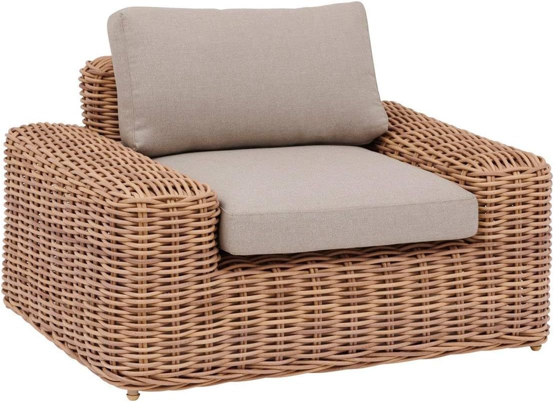 Fauteuil de salon de jardin Savinia Tahini aluminium 94x68,5x118 cm empilable 31 kg-Dwellingixe