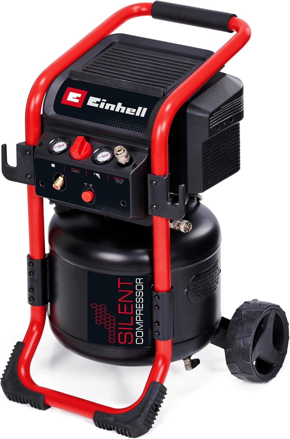 Einhell Compresseur à air silencieux TE-AC 240/24 Silent 1500W, Cuve 24L, 10 bar, Débit d'aspiration 240 l/min, Moteur sans huile, 70 dB-Dwellingixe