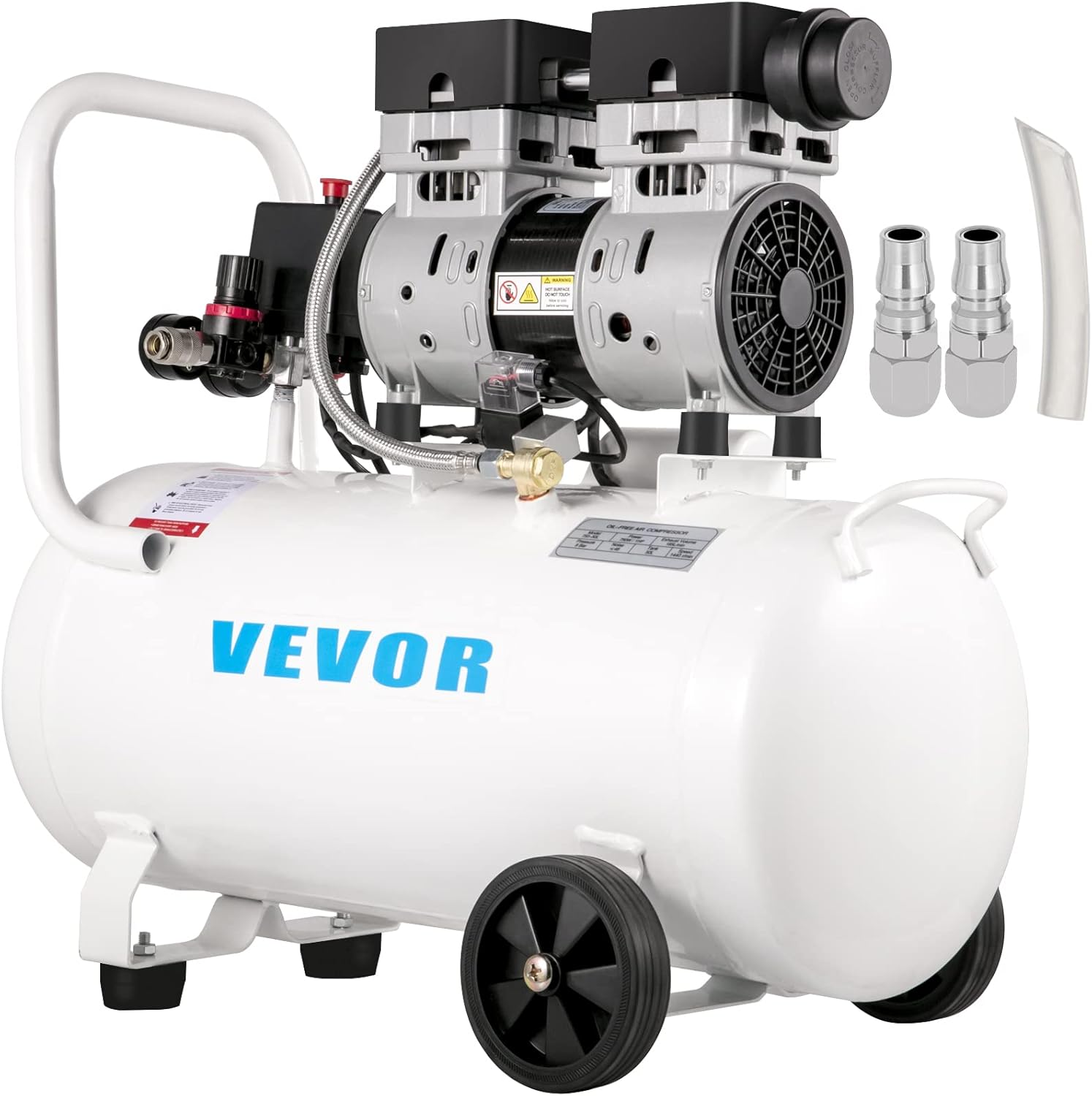 VEVOR Compresseur d’air sans huile 50L 750W 116 PSI – Compresseur silencieux 220V pour atelier et gonflage-Dwellingixe