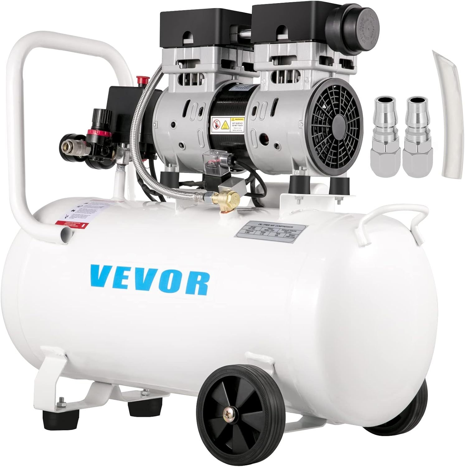 VEVOR Compresseur d’air sans huile 50L 750W 116 PSI – Compresseur silencieux 220V pour atelier et gonflage-Dwellingixe