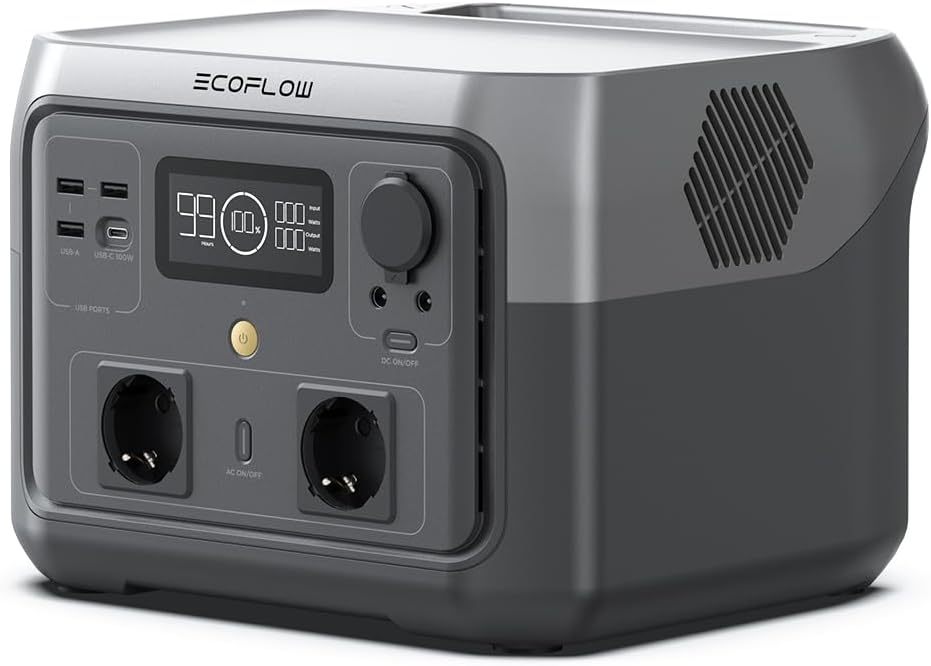 ECOFLOW RIVER 2 MAX Station électrique portable 512Wh LiFePO4, 1000W X-Boost, charge rapide 1h, 220V AC, 6 kg-Dwellingixe